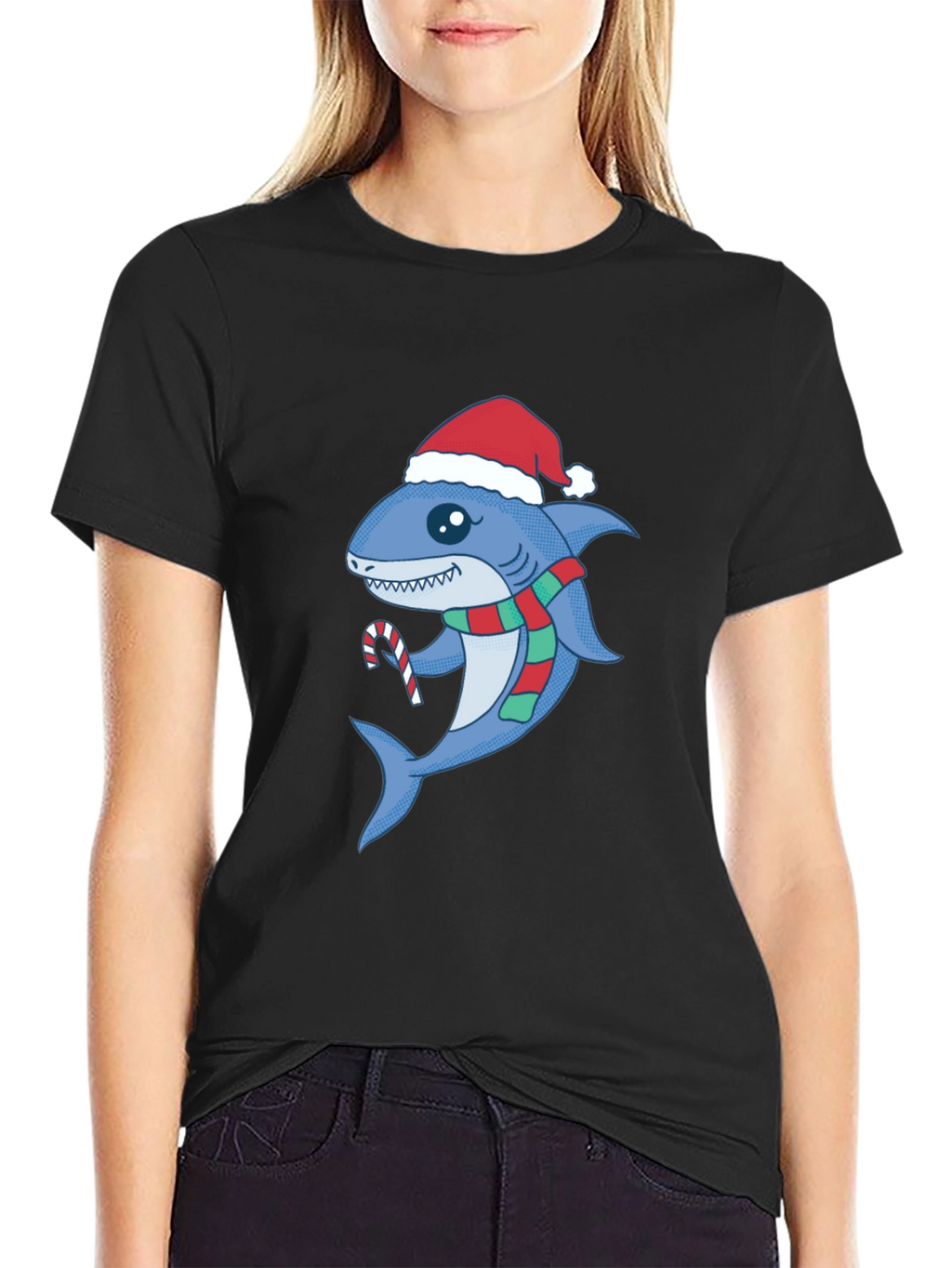 Festive Shark Tee - Christmas Holiday Apparel