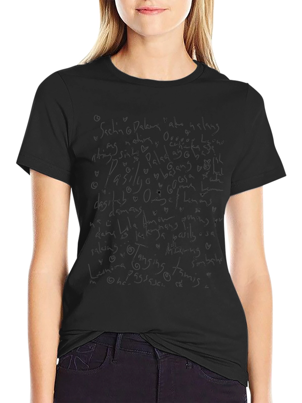 Quote Scribble Black T-Shirt