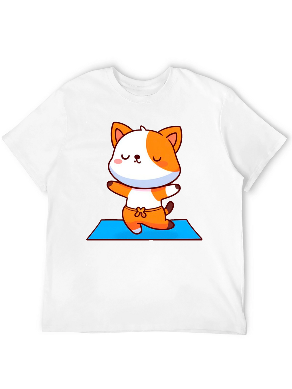 Cute Yoga Cat Unisex Black T-Shirt