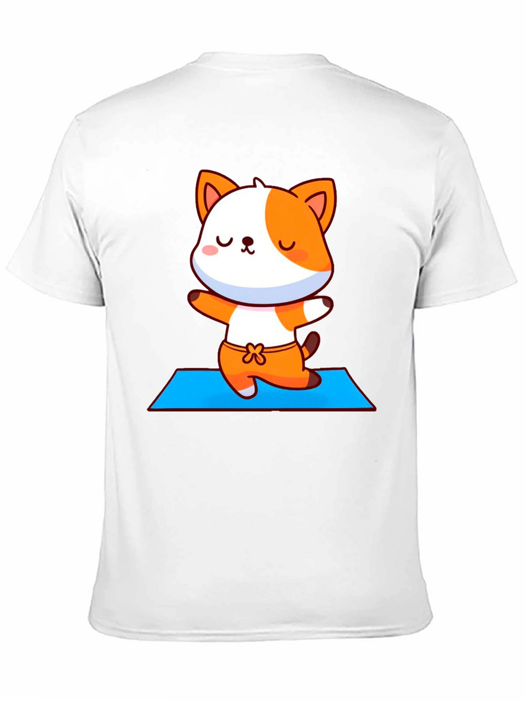 Cute Yoga Cat Unisex Black T-Shirt