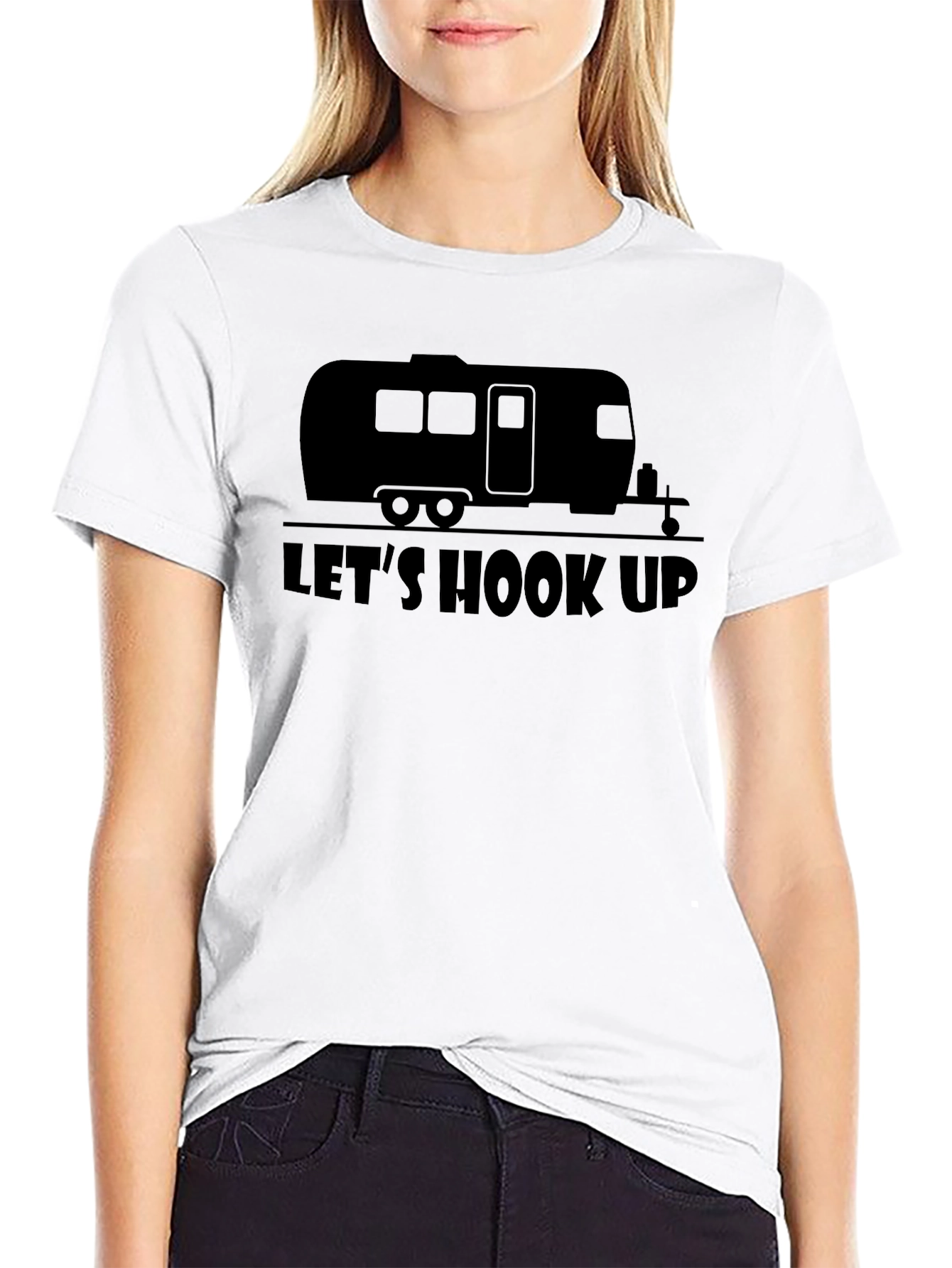 Lets Hook Up Camping T-Shirt - Funny RV Apparel