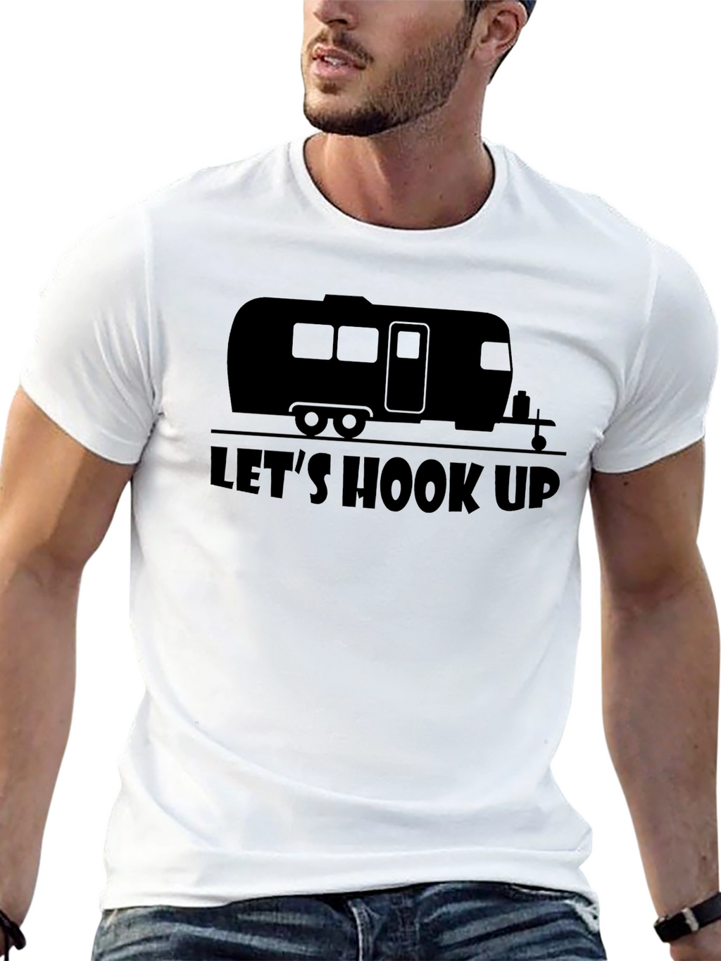 Lets Hook Up Camping T-Shirt - Funny RV Apparel