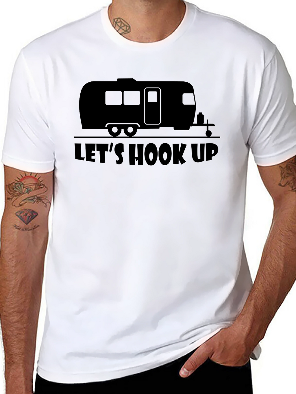 Lets Hook Up Camping T-Shirt - Funny RV Apparel