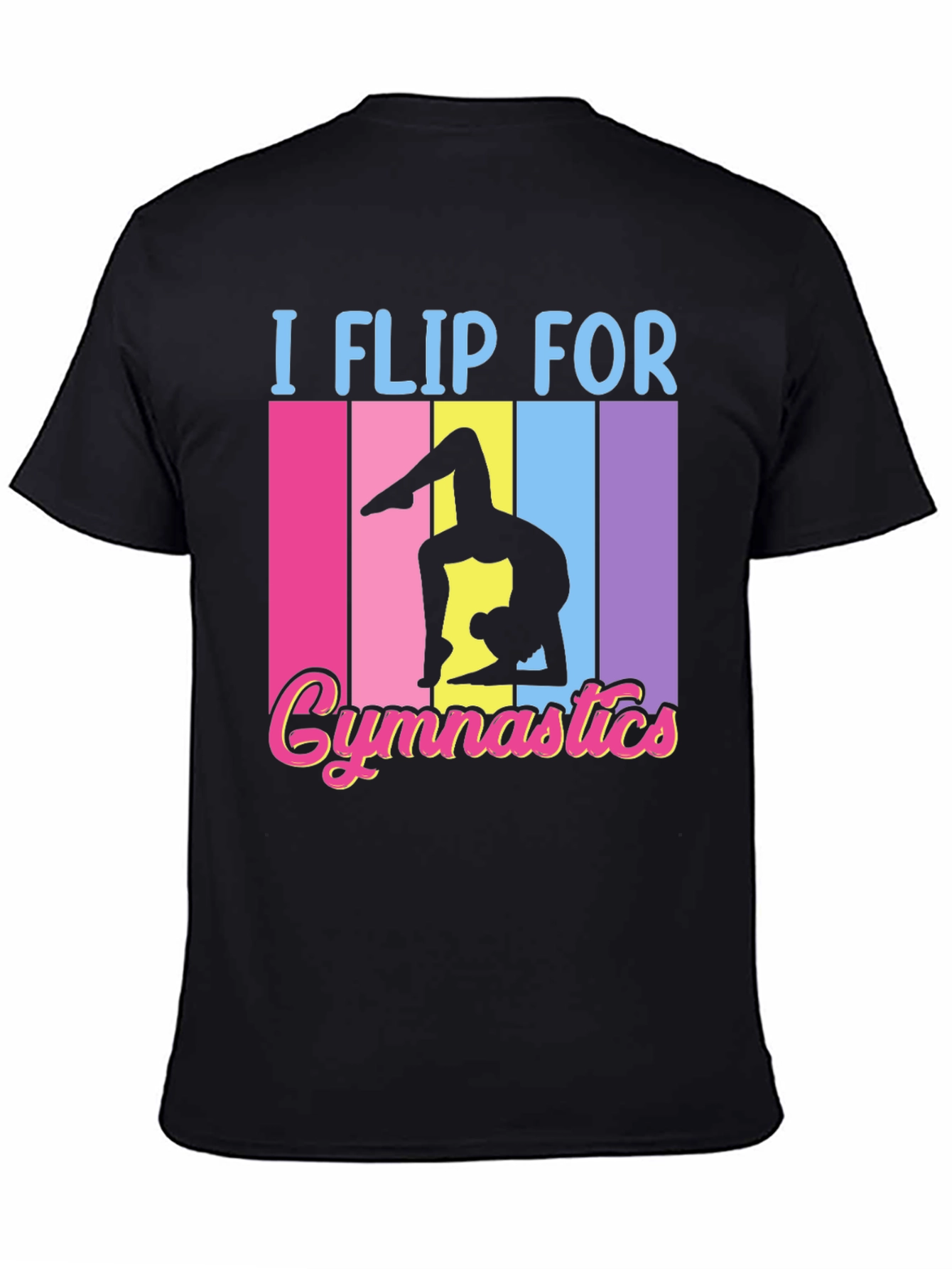 I Flip For Gymnastics Black T-Shirt