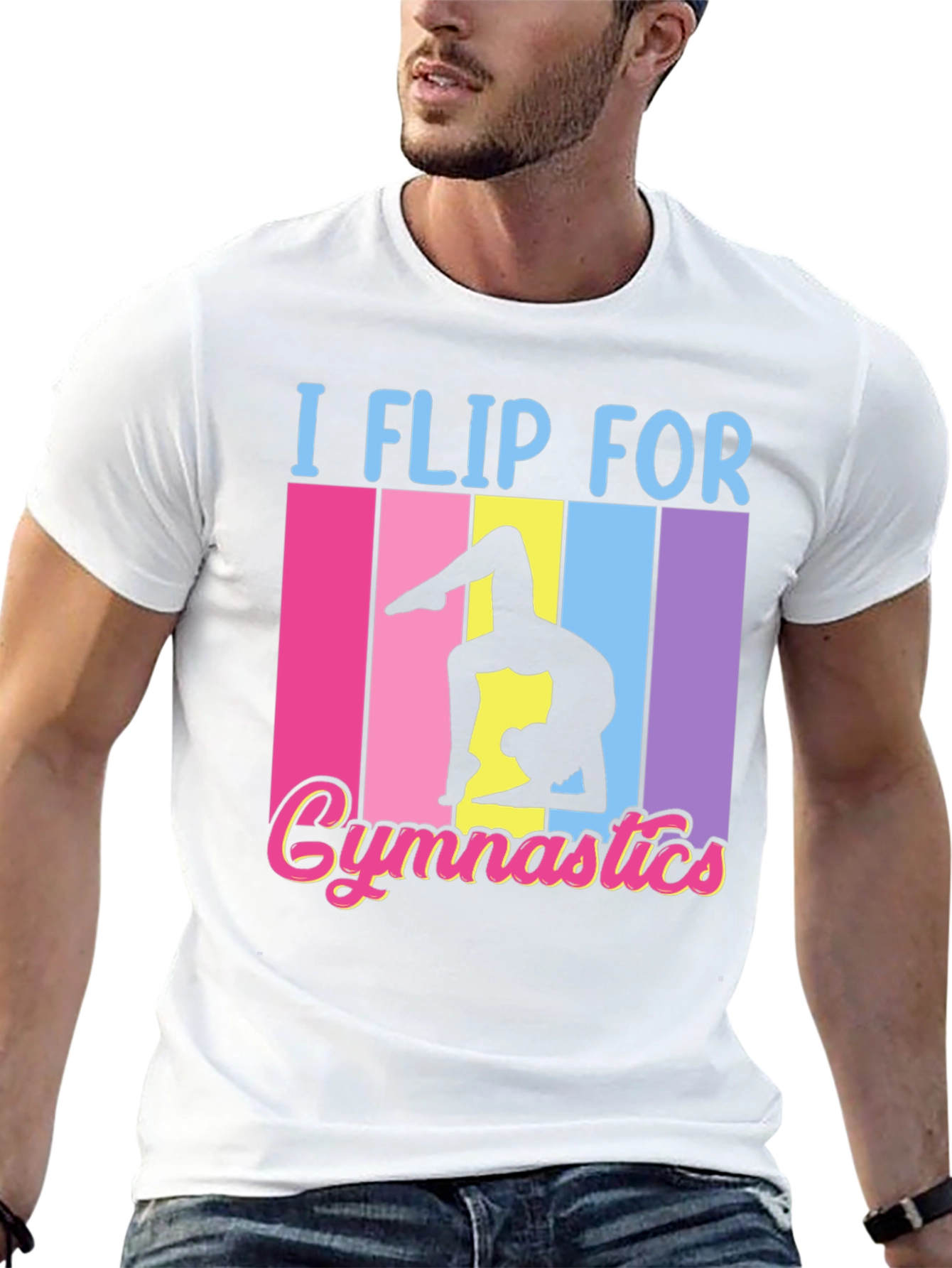 I Flip For Gymnastics Black T-Shirt