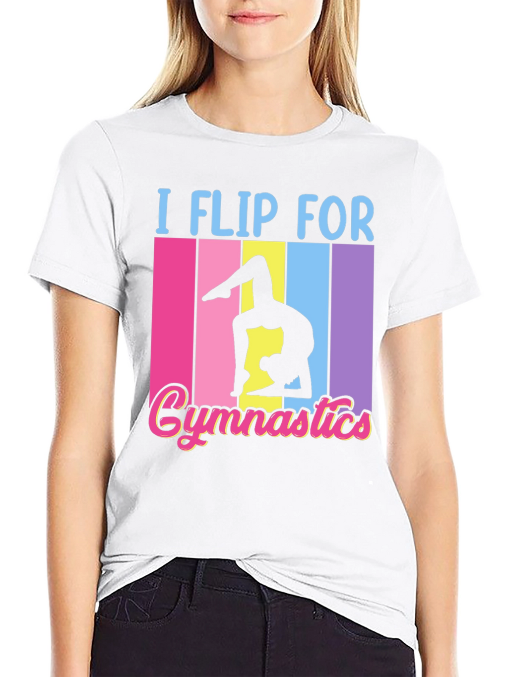I Flip For Gymnastics Black T-Shirt