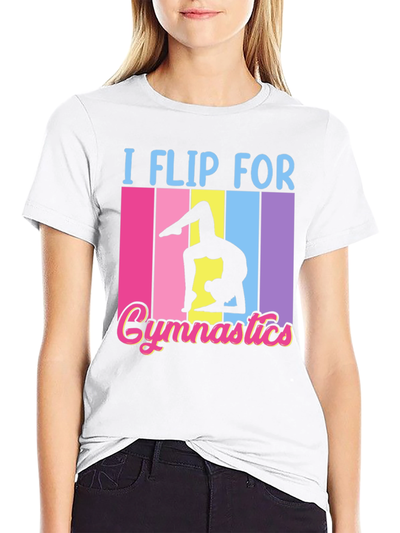 I Flip For Gymnastics Black T-Shirt