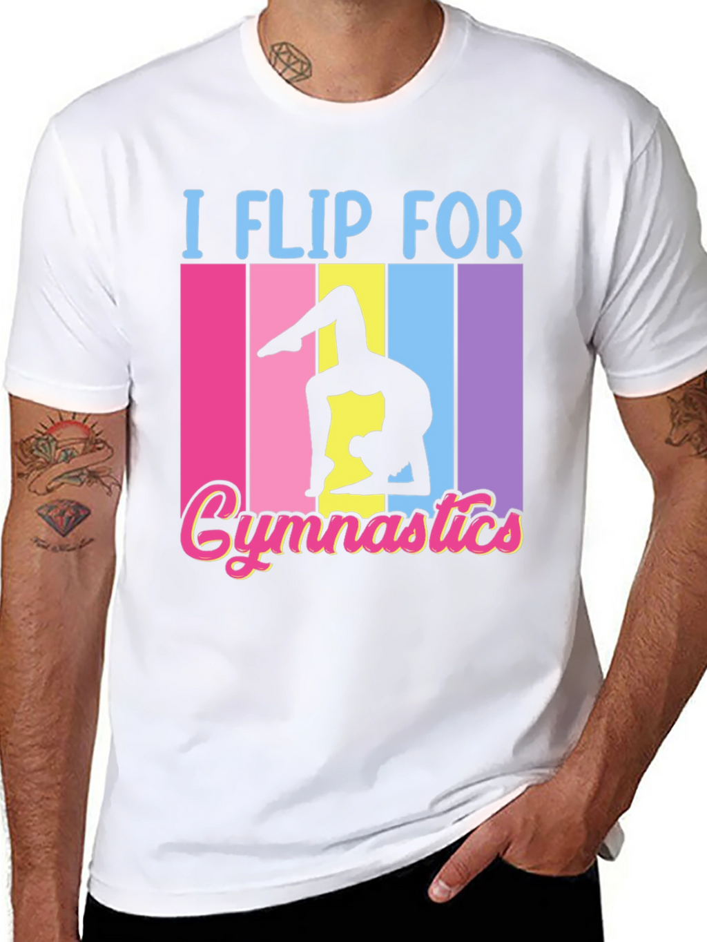 I Flip For Gymnastics Black T-Shirt