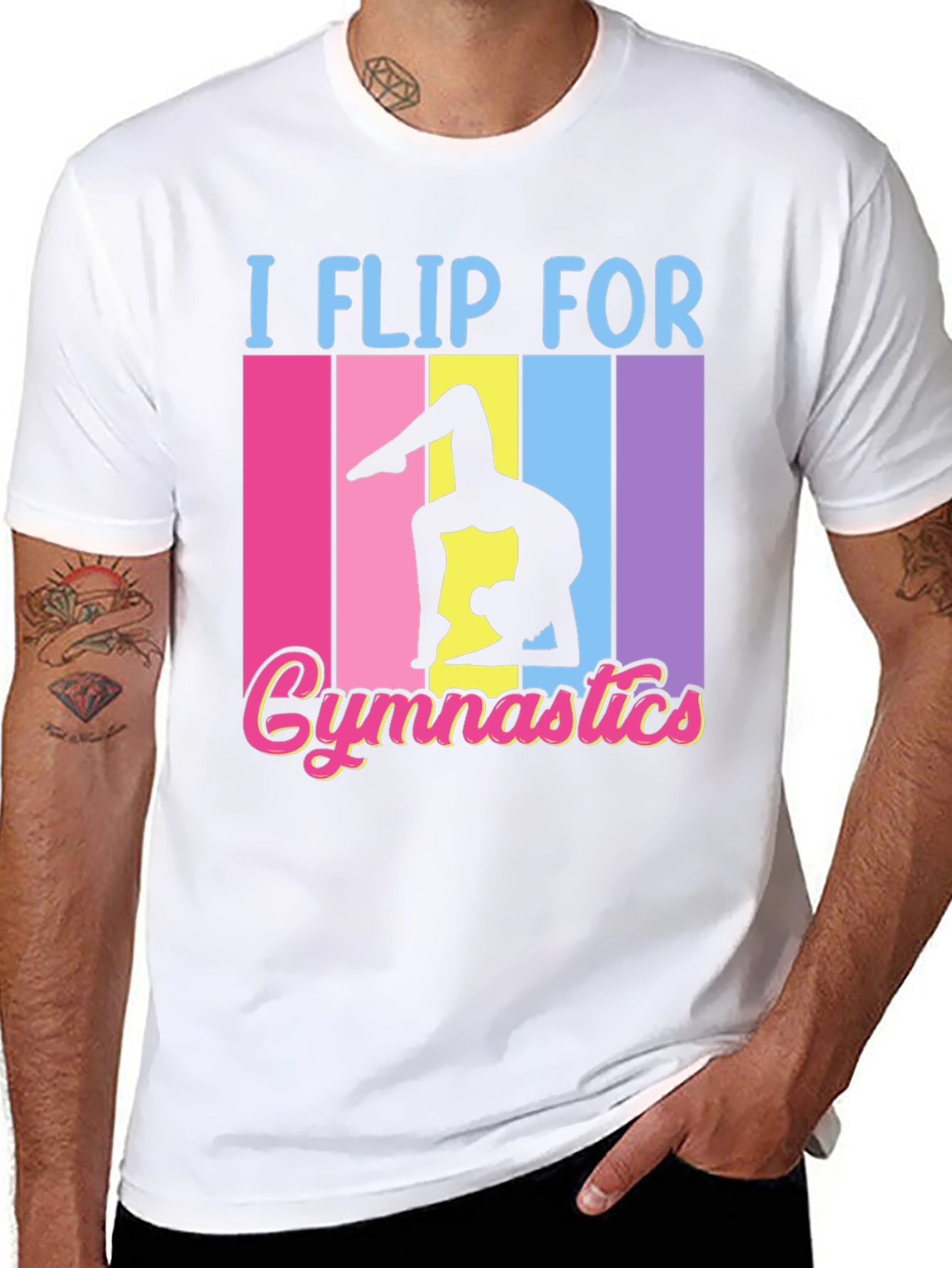 I Flip For Gymnastics Black T-Shirt