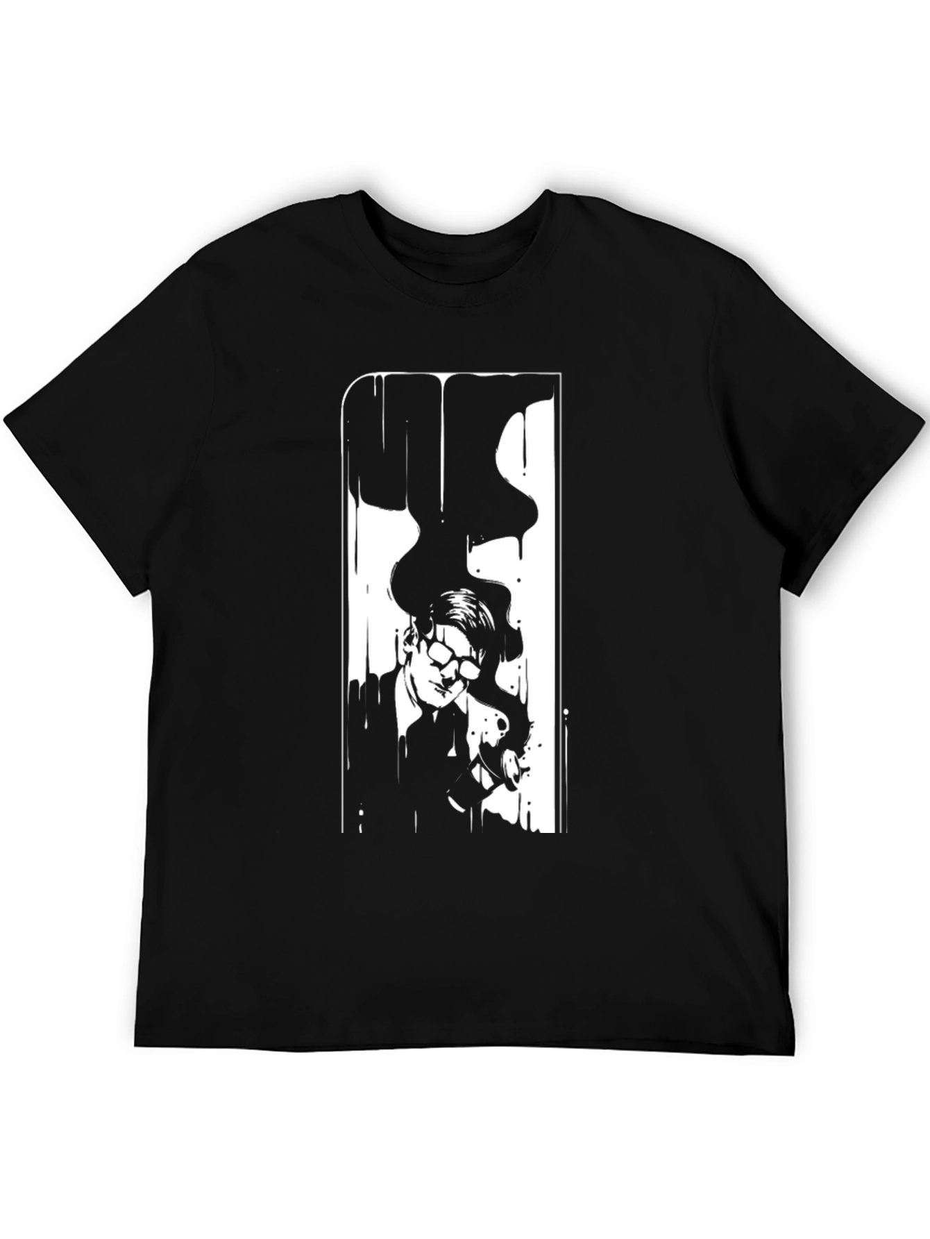 Stylish Black Graphic Tee - The Man and Dragon