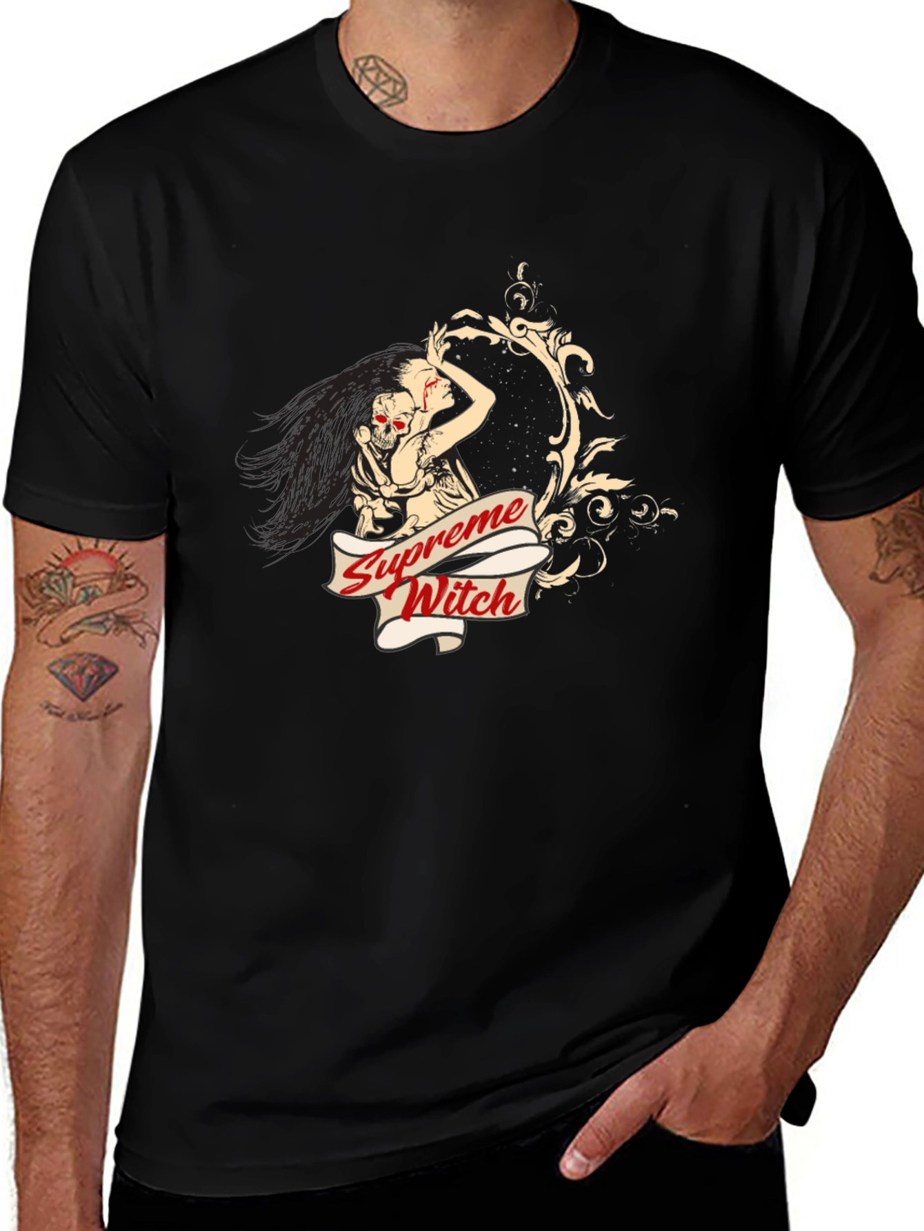 Supreme Witch Graphic Tee - Unisex Black T-Shirt
