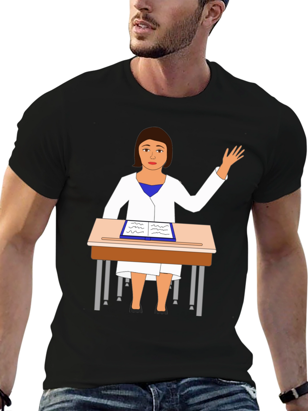 Cartoon Teacher T-Shirt Novelty Graphic Tee