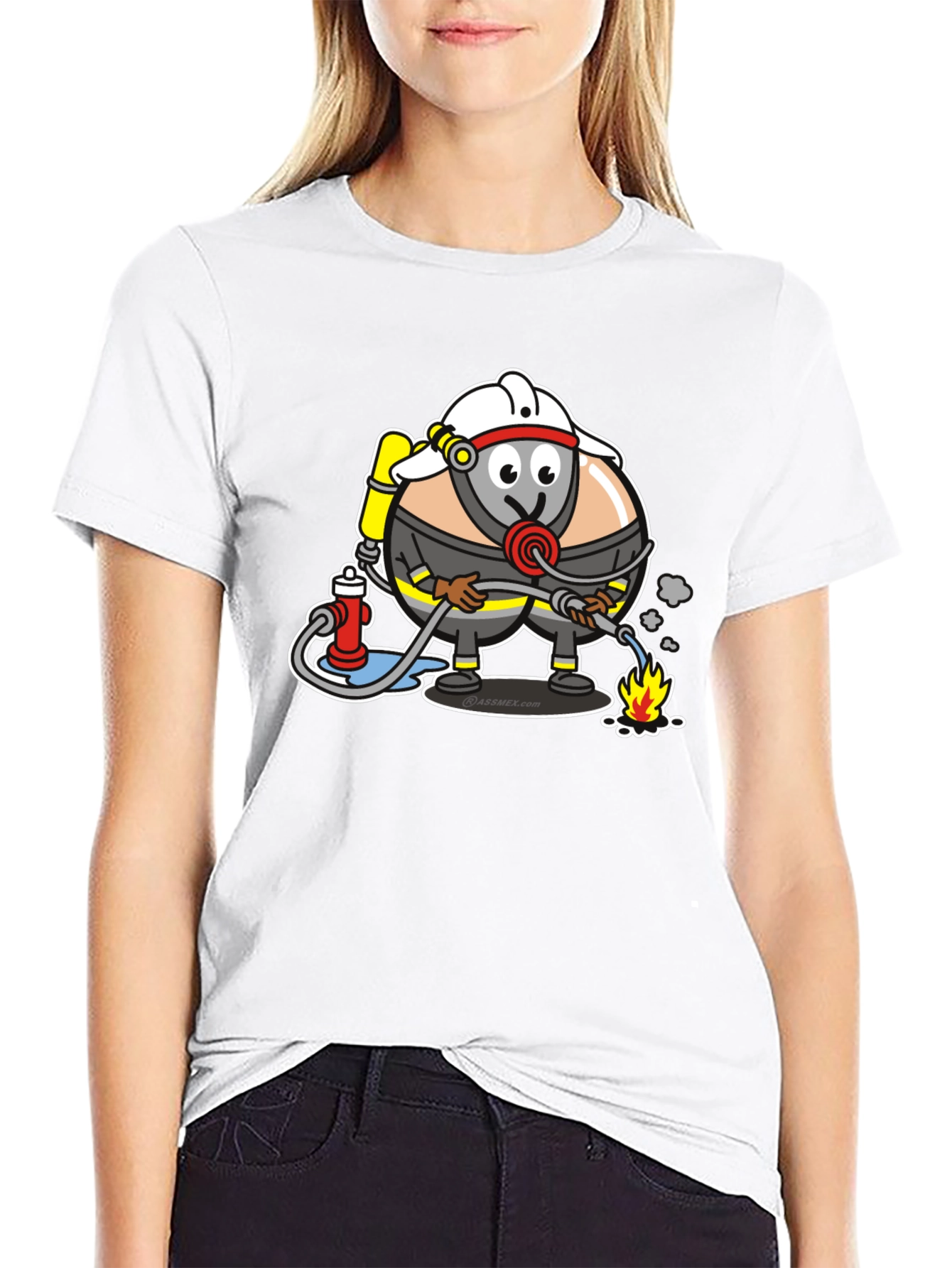 Cartoon Firefighter T-Shirt