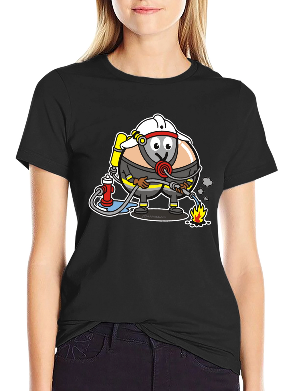Cartoon Firefighter T-Shirt