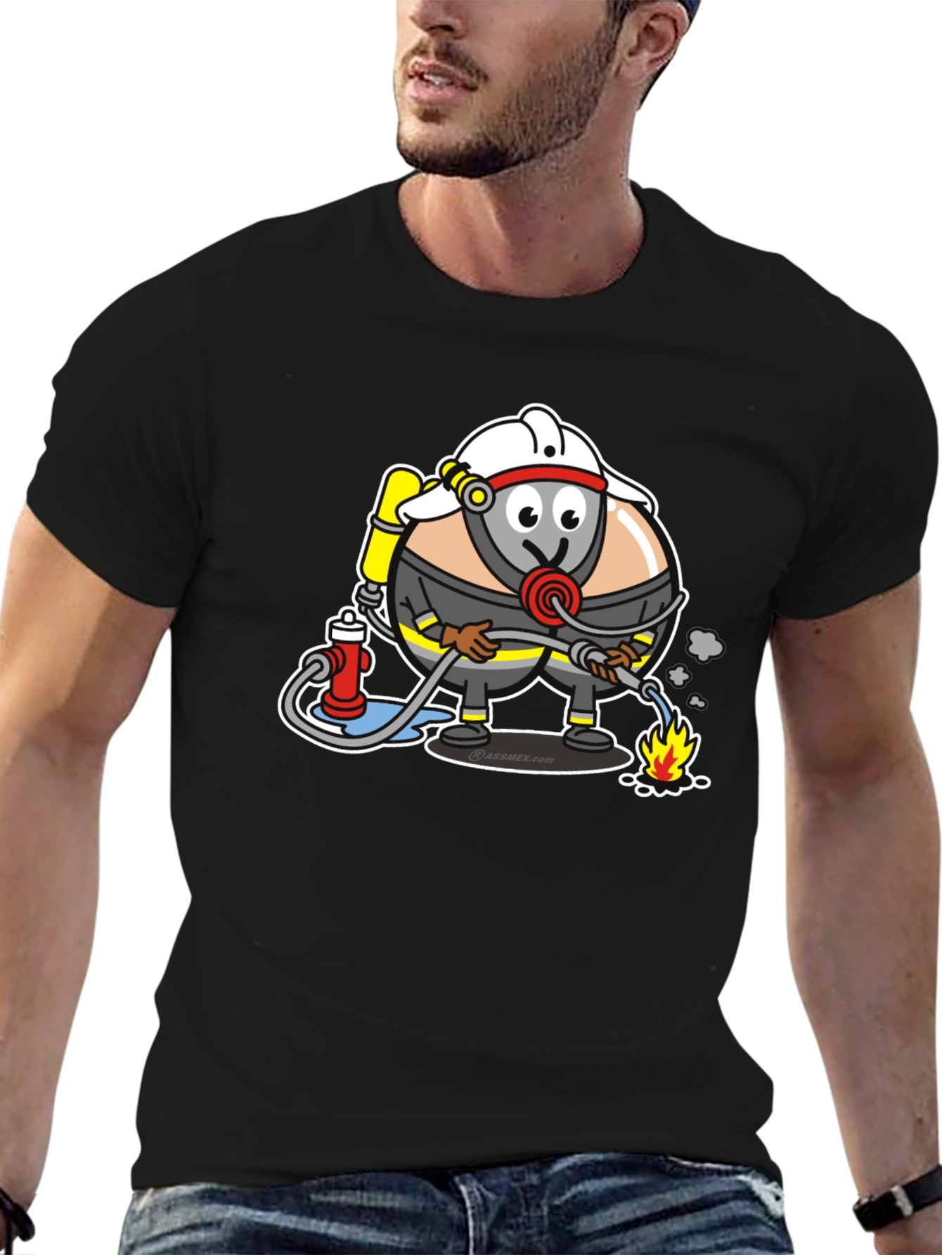 Cartoon Firefighter T-Shirt