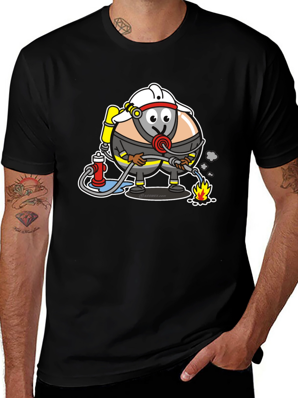 Cartoon Firefighter T-Shirt