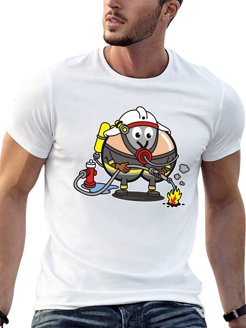 Cartoon Firefighter T-Shirt