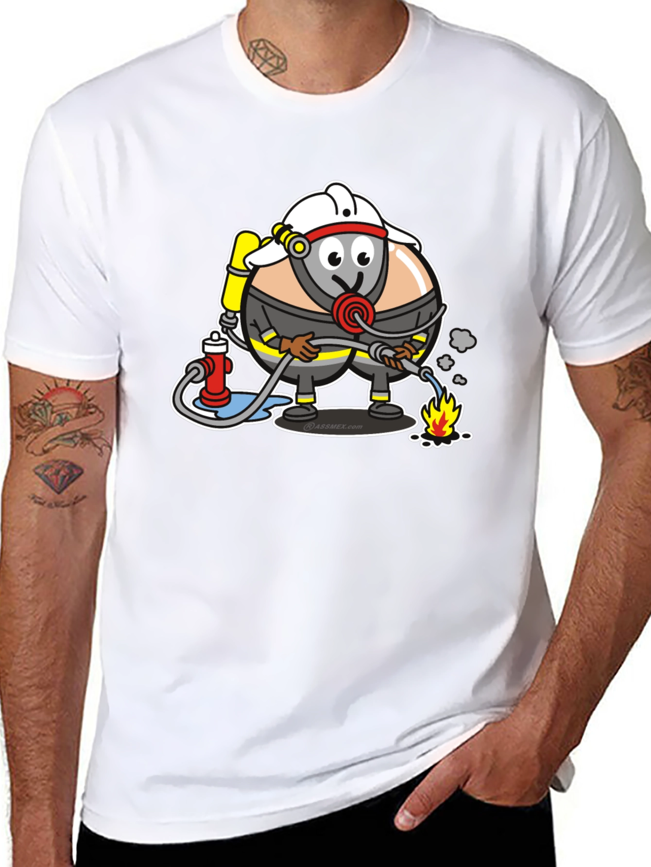 Cartoon Firefighter T-Shirt