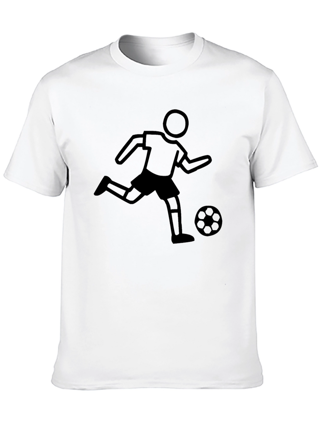 Soccer Player Graphic Tee - Black Cotton Shirt