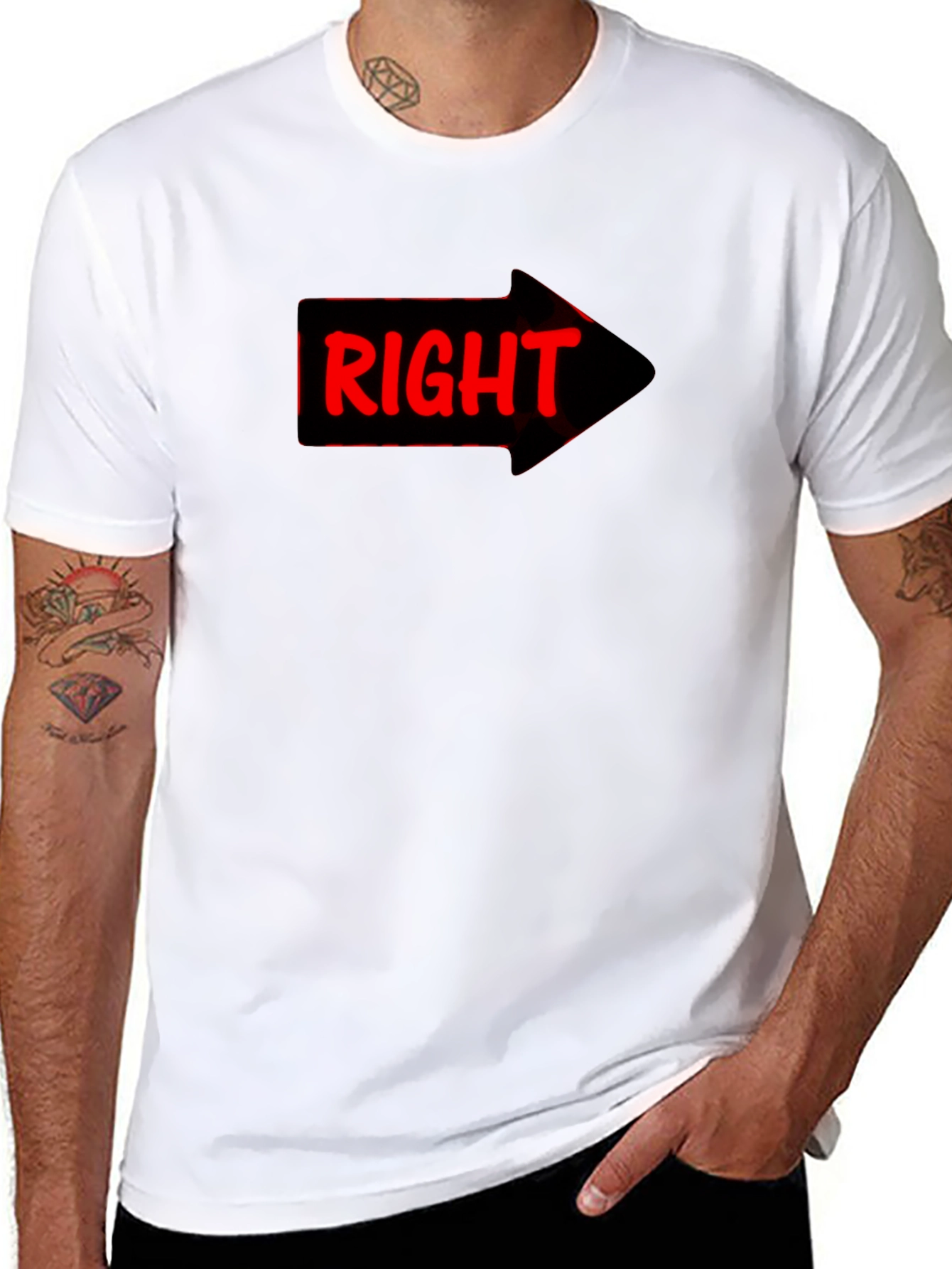 Right Arrow Novelty Graphic T-Shirt