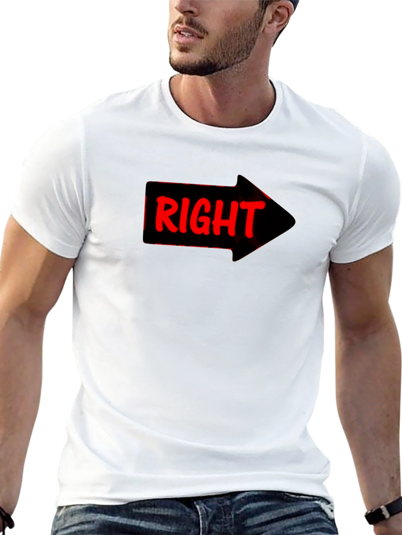 Right Arrow Novelty Graphic T-Shirt