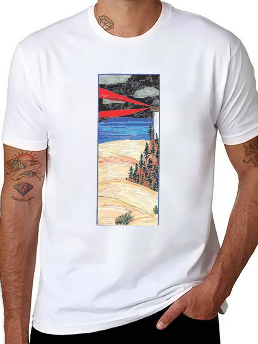 Lighthouse Graphic Tee - Coastal Style