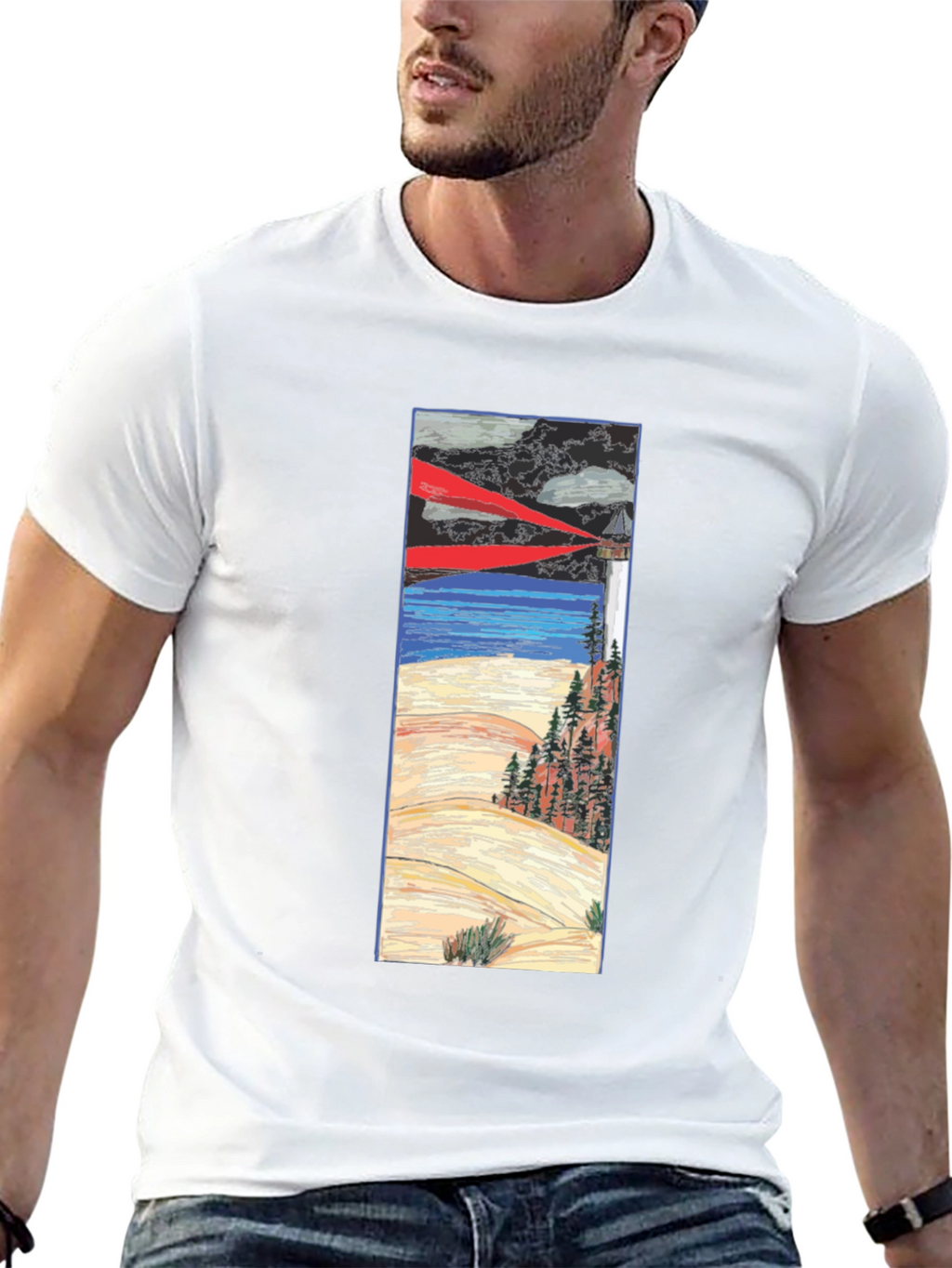 Lighthouse Graphic Tee - Coastal Style
