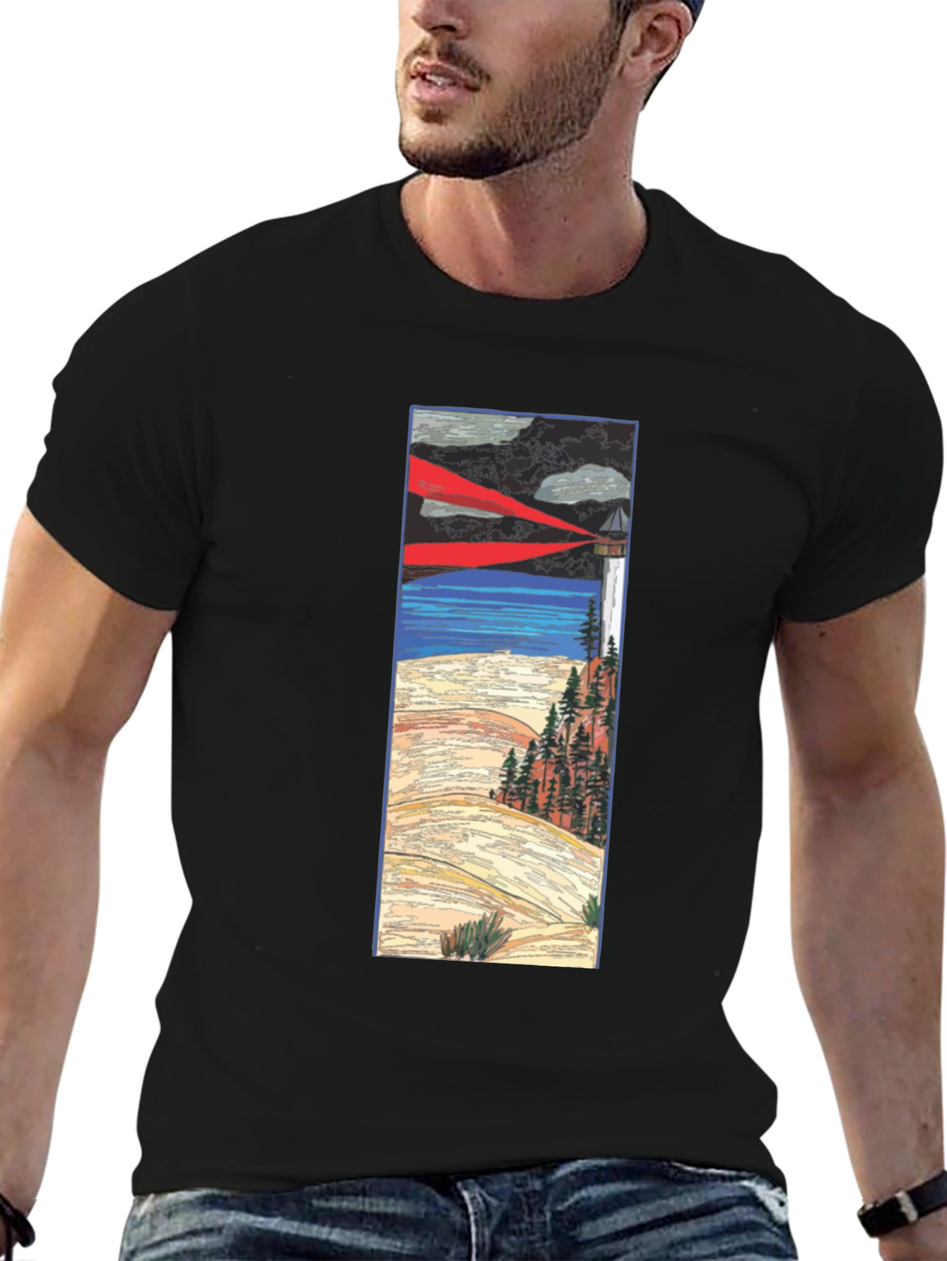 Lighthouse Graphic Tee - Coastal Style
