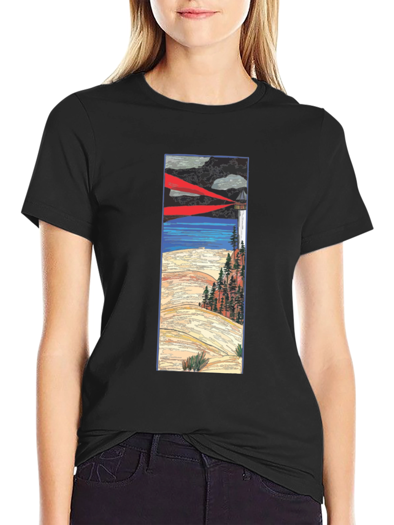 Lighthouse Graphic Tee - Coastal Style