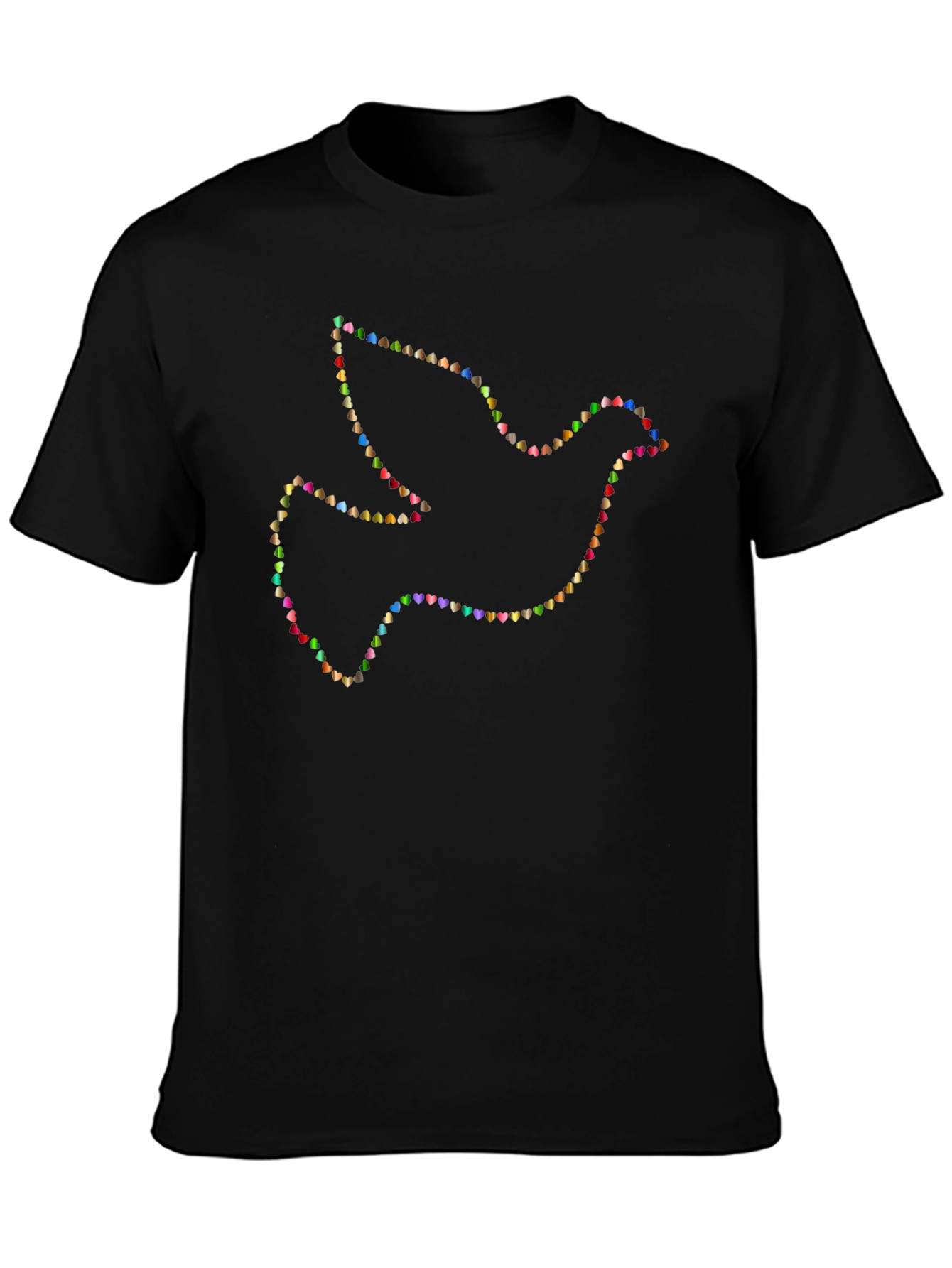 Dove Heart Graphic T-Shirt - Black