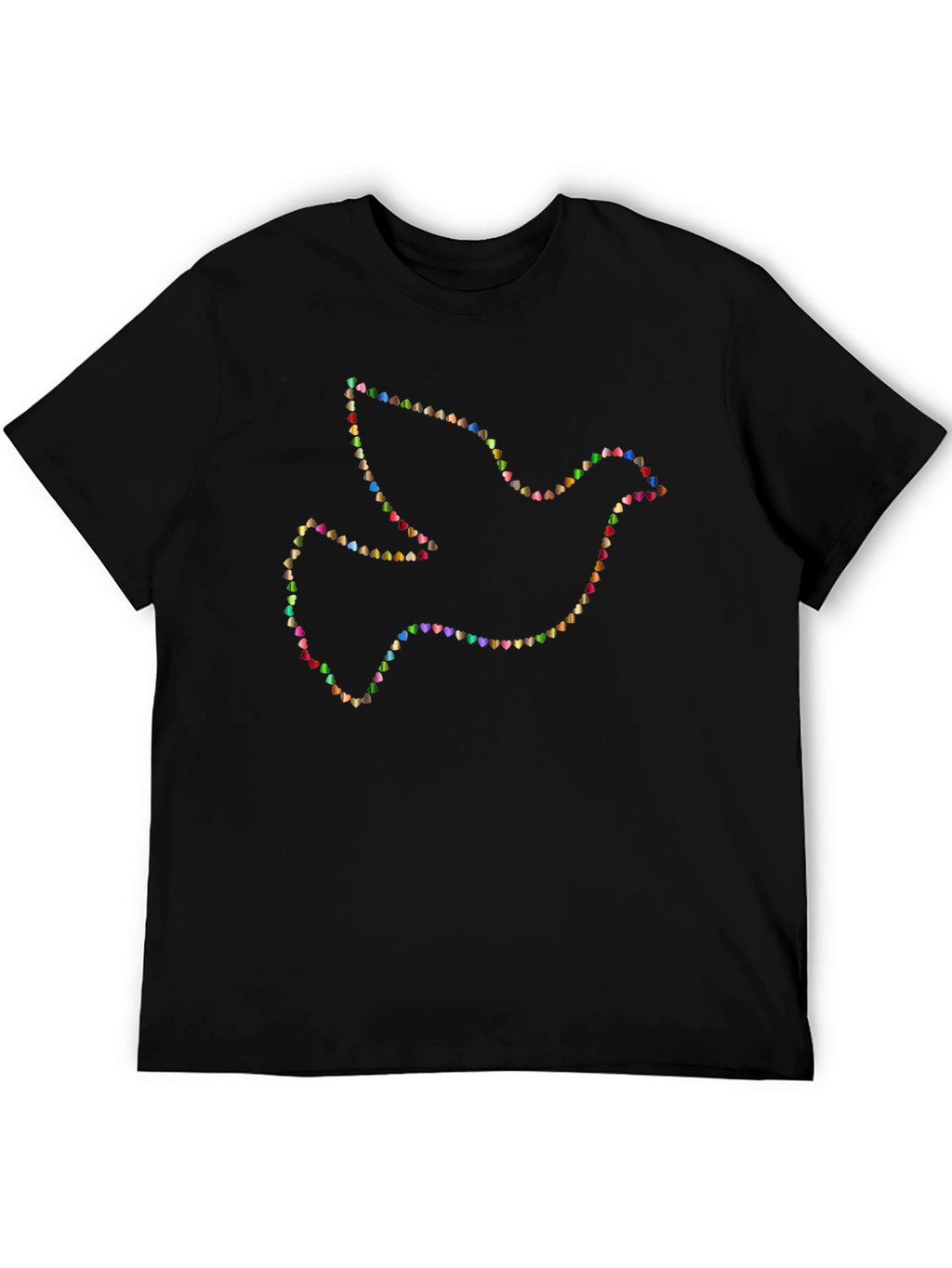 Dove Heart Graphic T-Shirt - Black