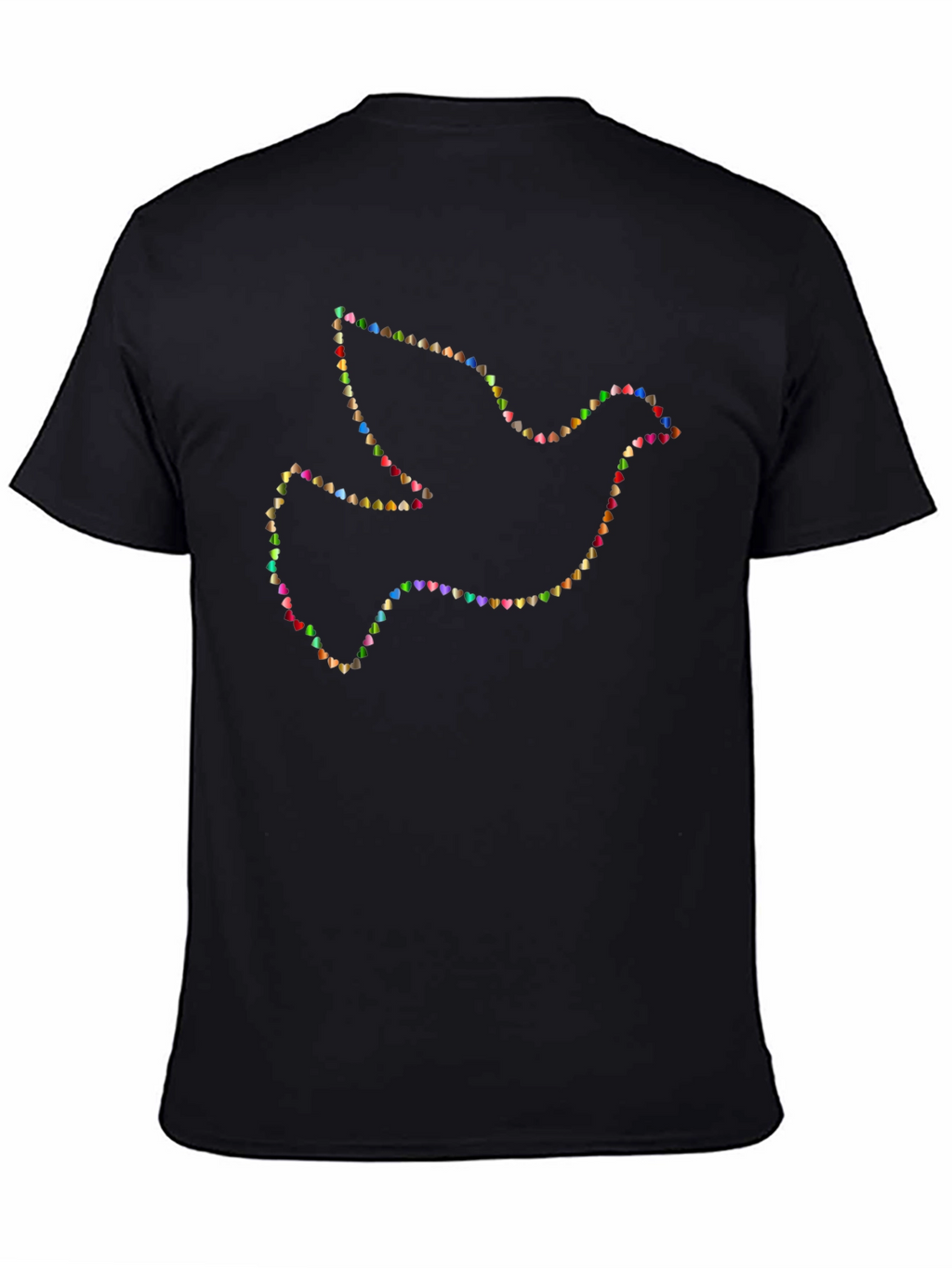 Dove Heart Graphic T-Shirt - Black