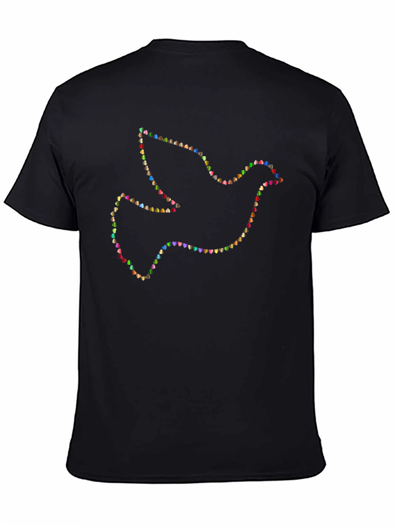 Dove Heart Graphic T-Shirt - Black