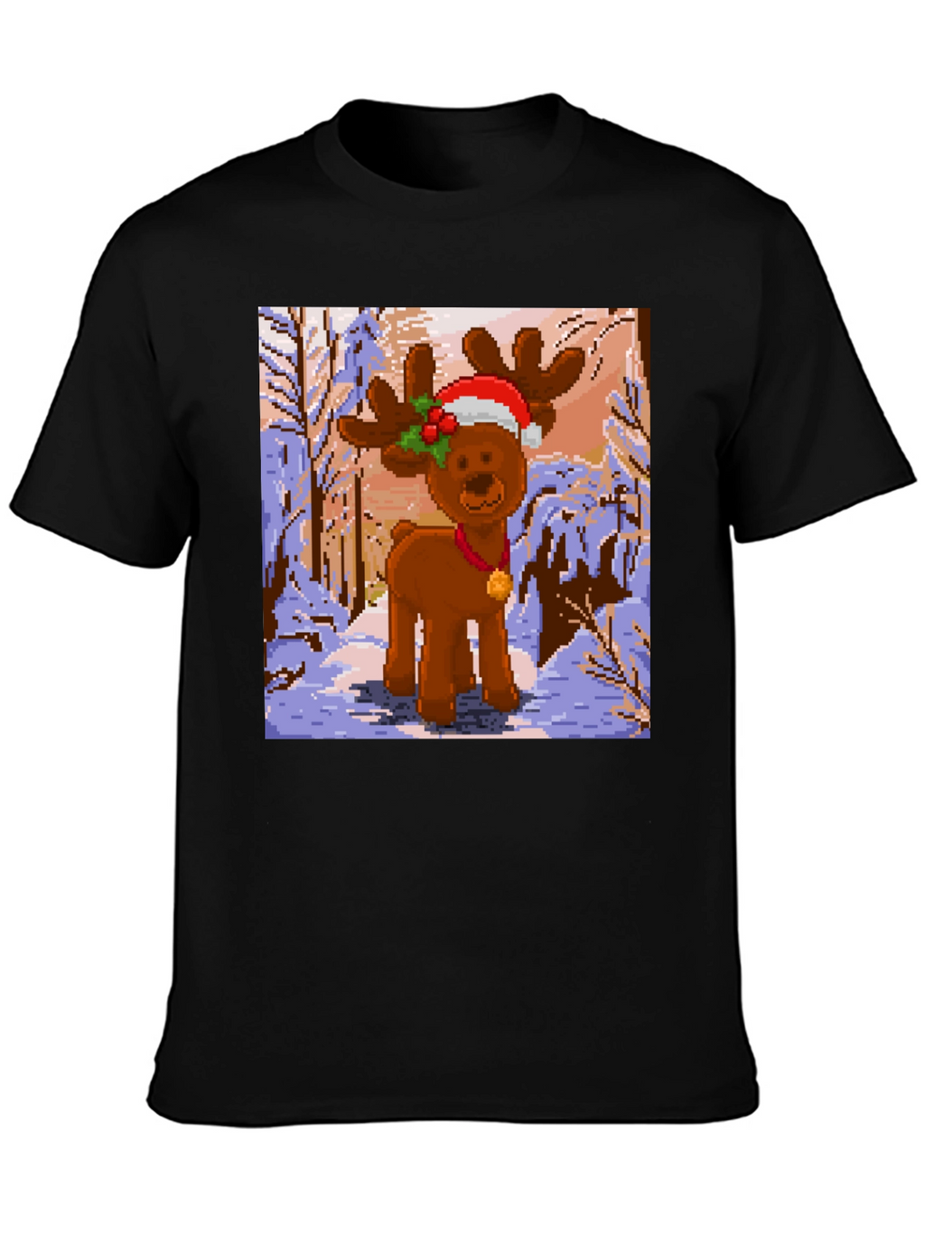 Pixel Reindeer Christmas Tee