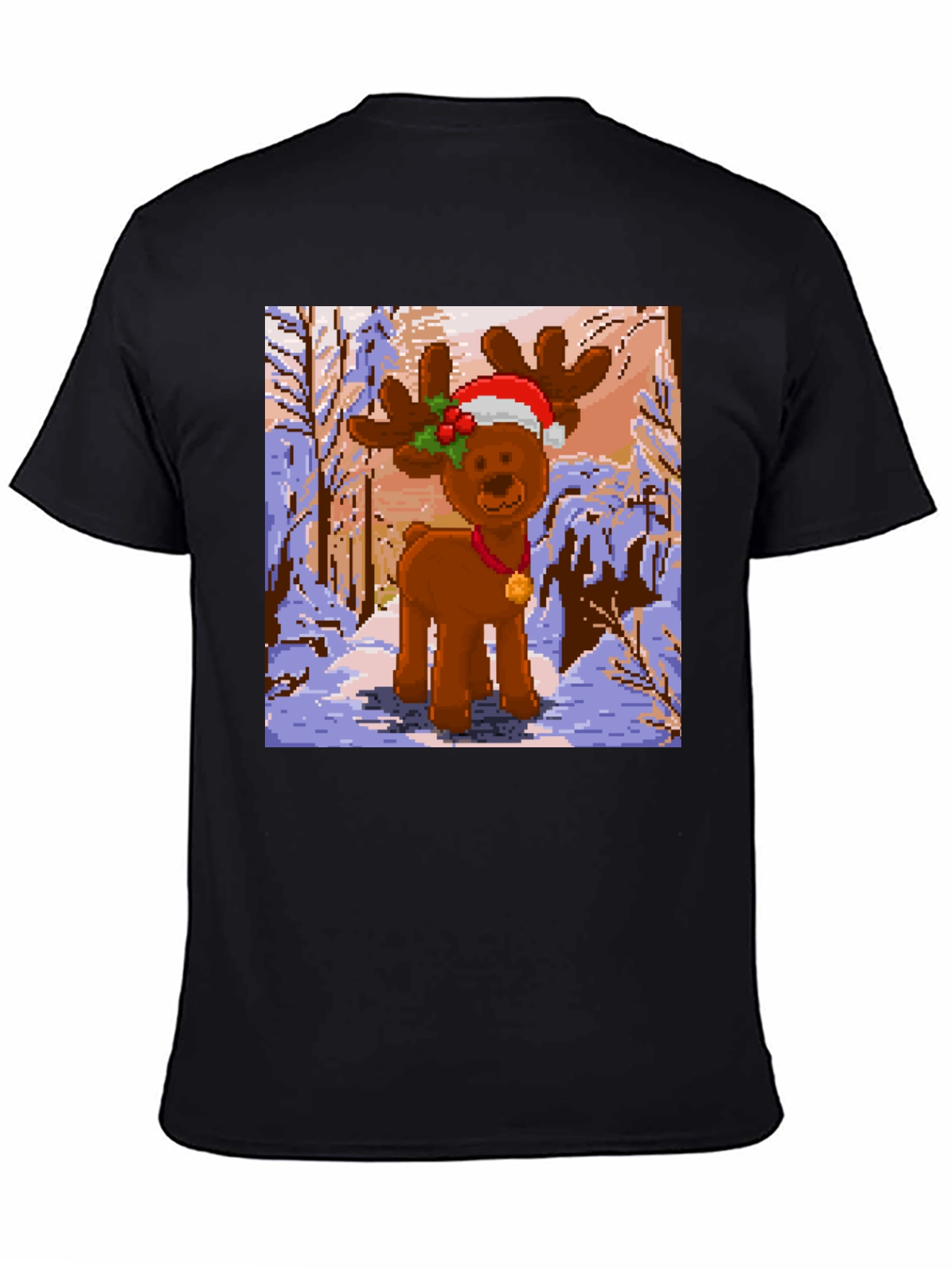 Pixel Reindeer Christmas Tee