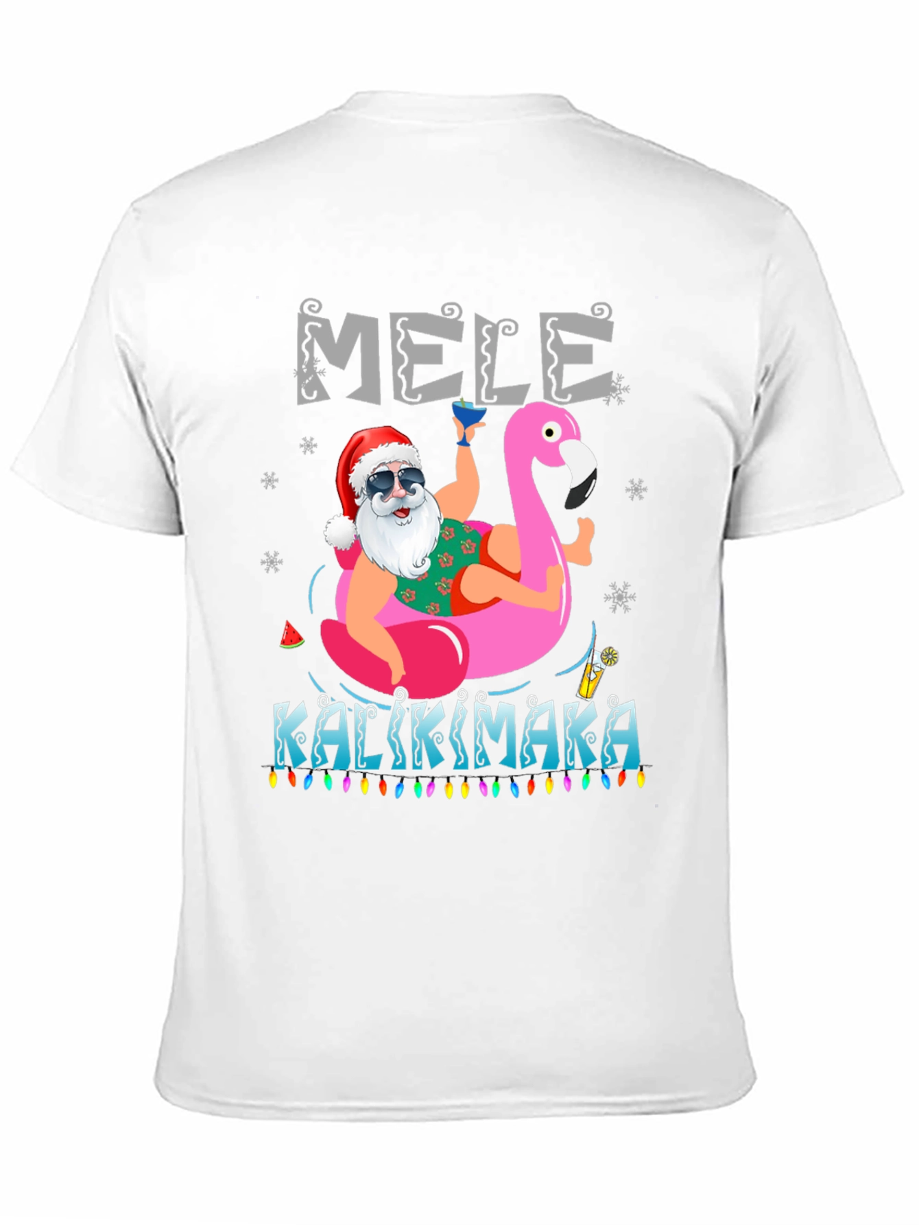 Mele Kalikimaka Santa Flamingo T-Shirt