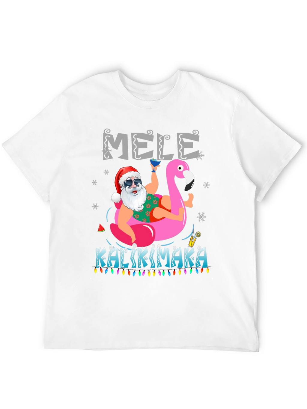 Mele Kalikimaka Santa Flamingo T-Shirt