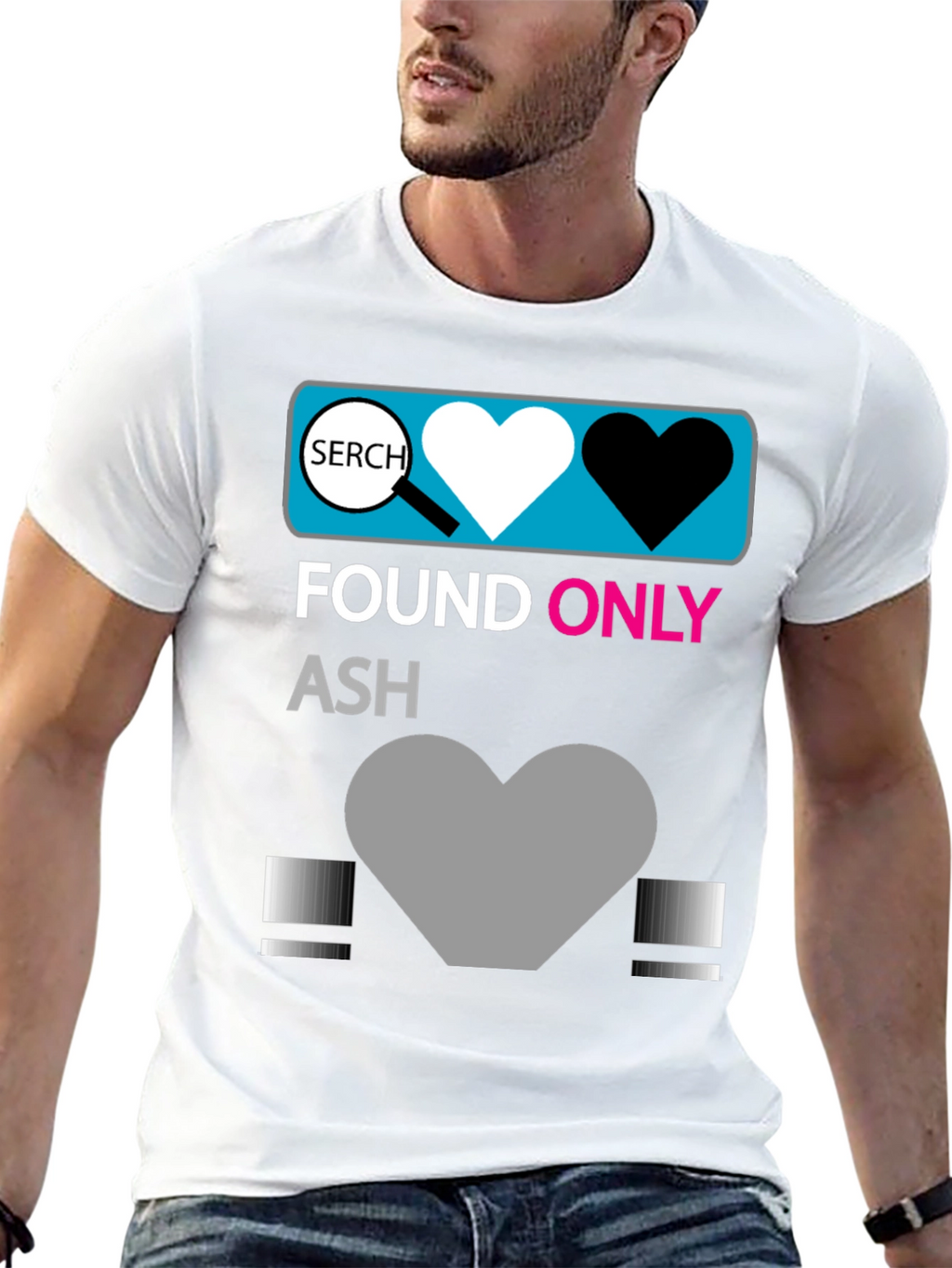 Found Only Ash T-Shirt: Heart Search