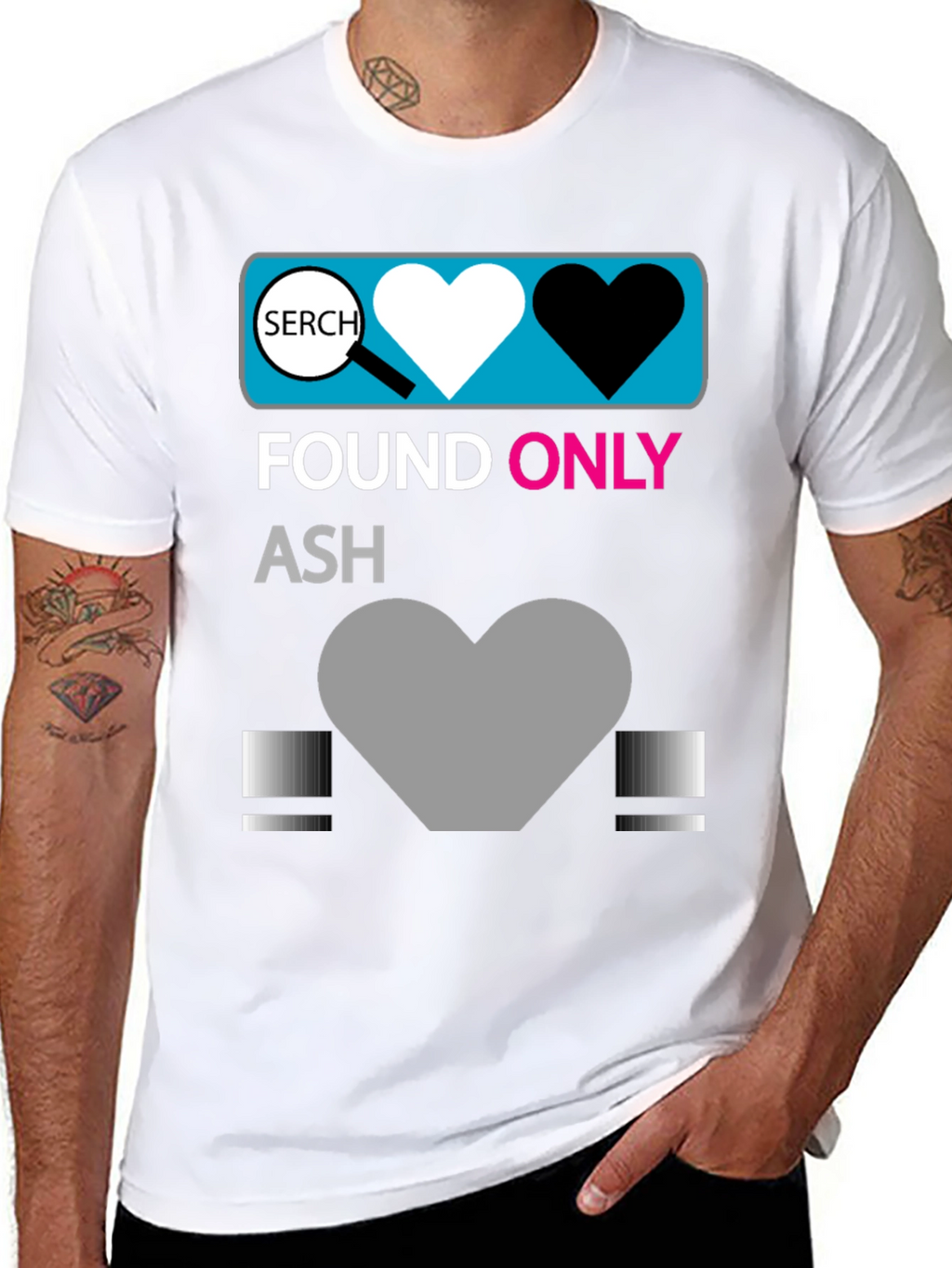 Found Only Ash T-Shirt: Heart Search