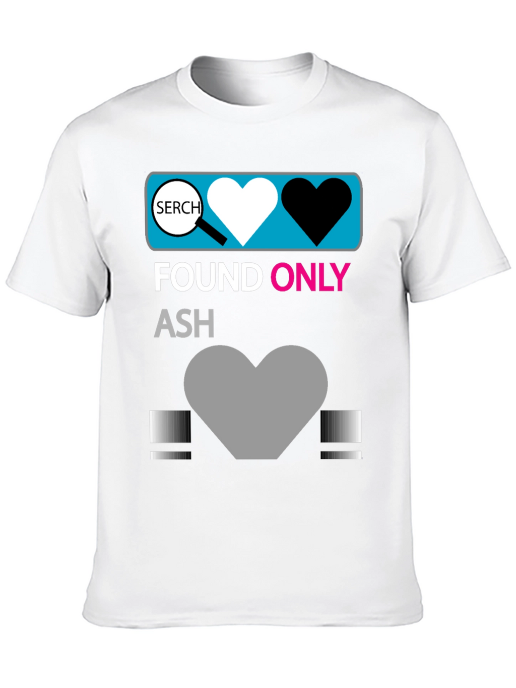 Found Only Ash T-Shirt: Heart Search
