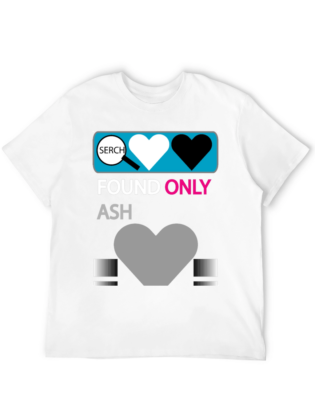 Found Only Ash T-Shirt: Heart Search
