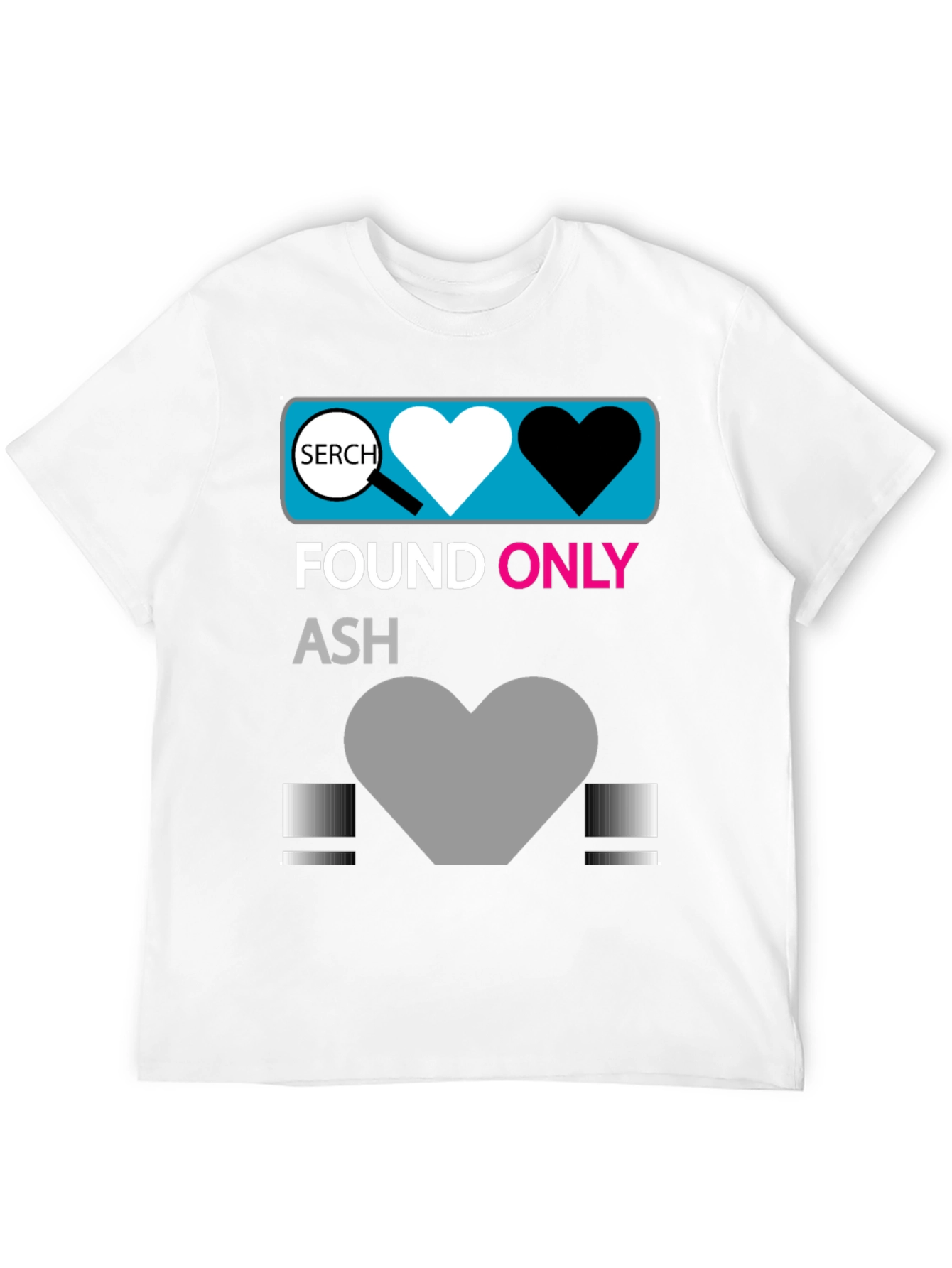 Found Only Ash T-Shirt: Heart Search