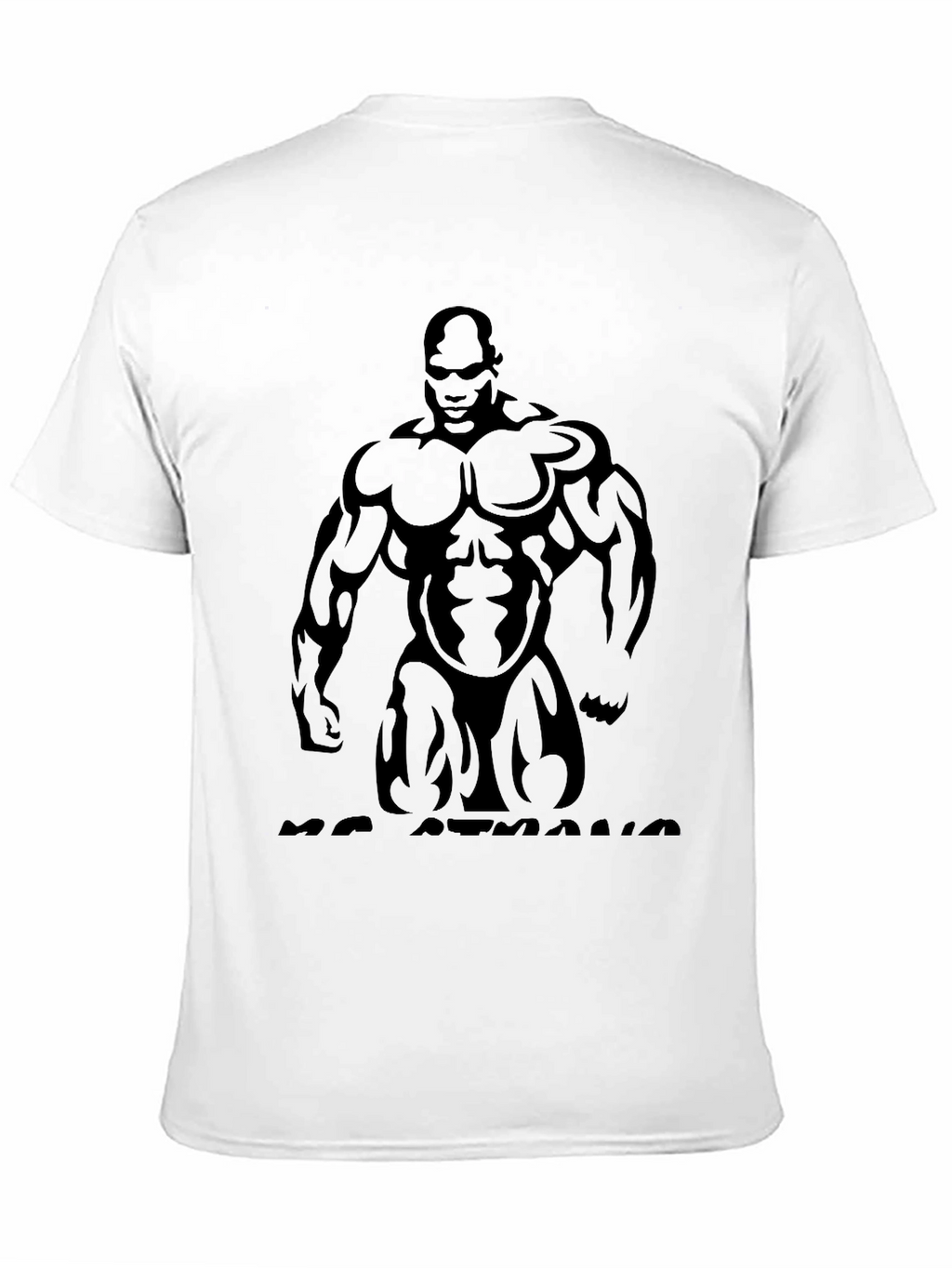 Muscle Man Graphic Print Black T-Shirt