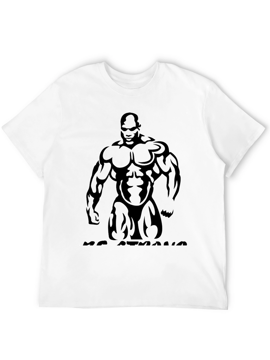 Muscle Man Graphic Print Black T-Shirt