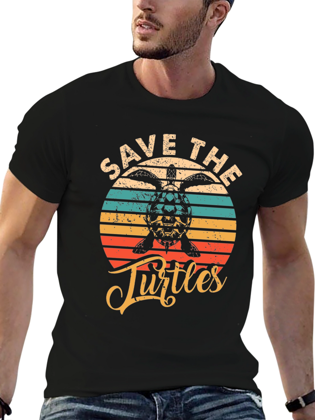 Save the Turtles Graphic Tee - Retro Style