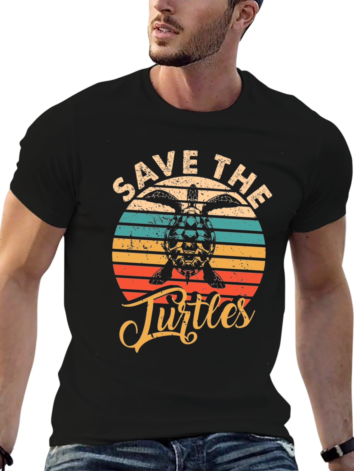 Save the Turtles Graphic Tee - Retro Style