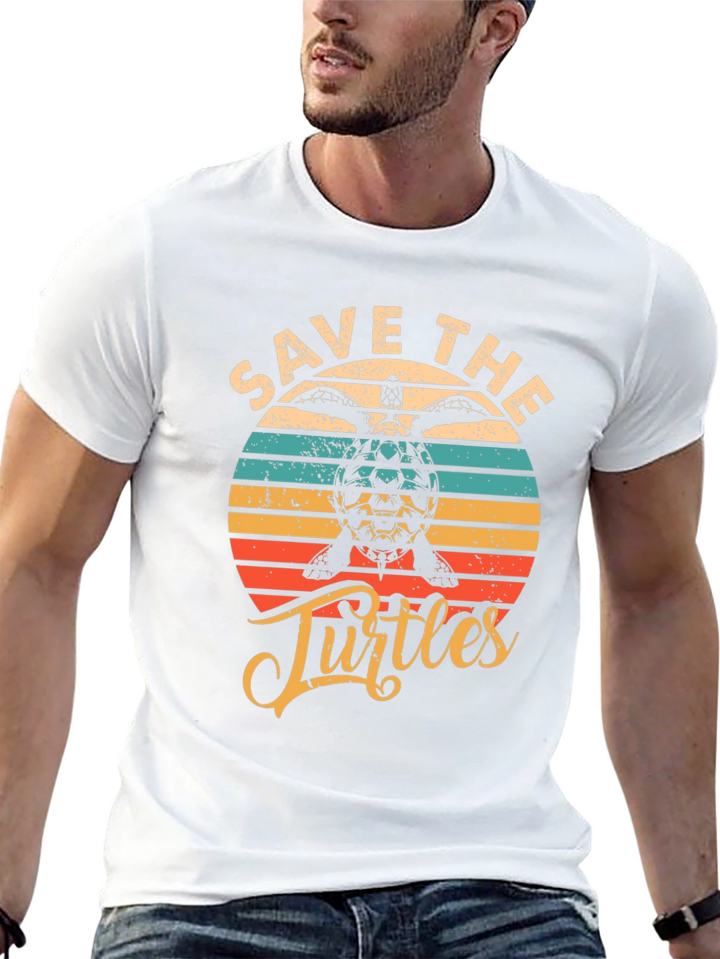 Save the Turtles Graphic Tee - Retro Style