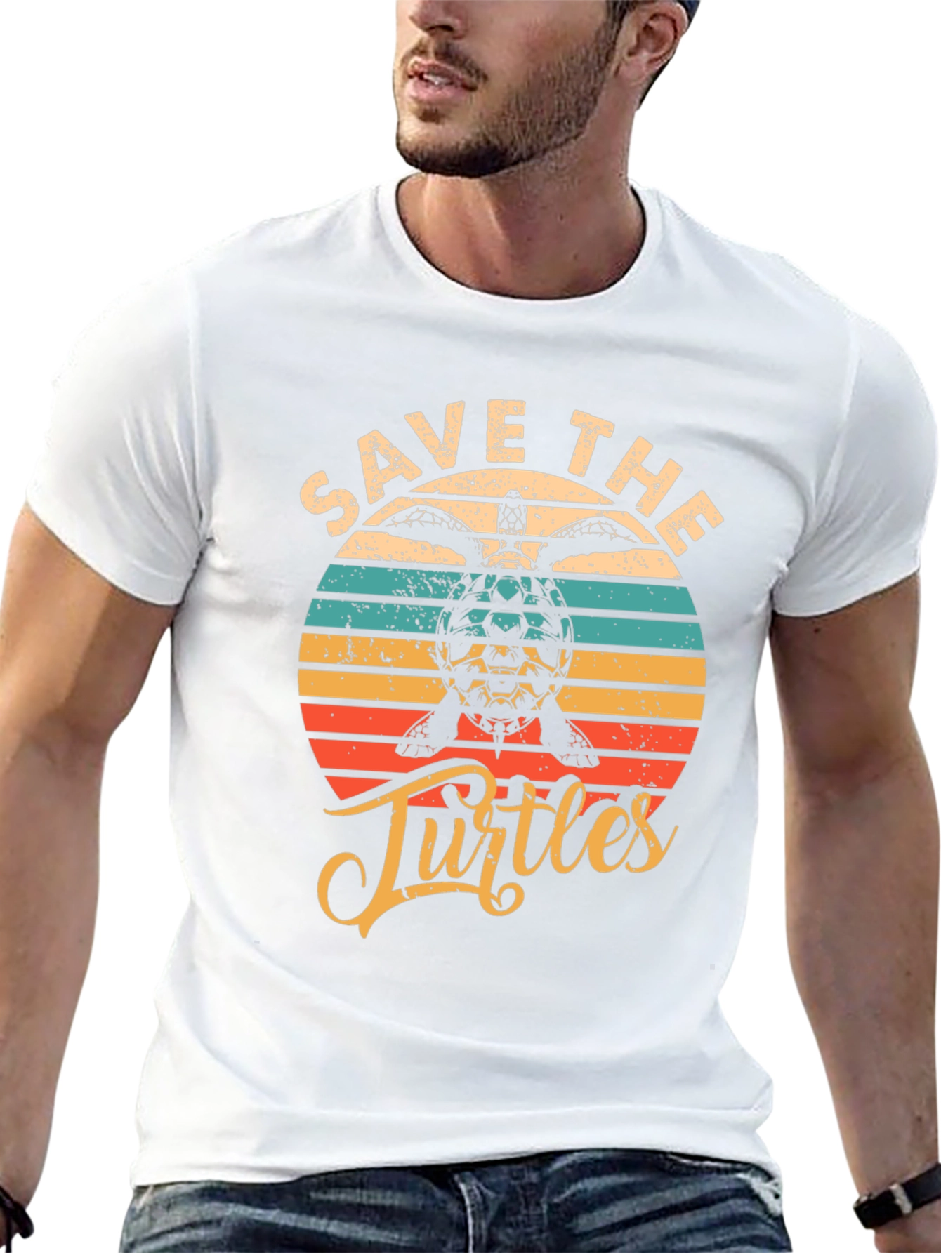 Save the Turtles Graphic Tee - Retro Style