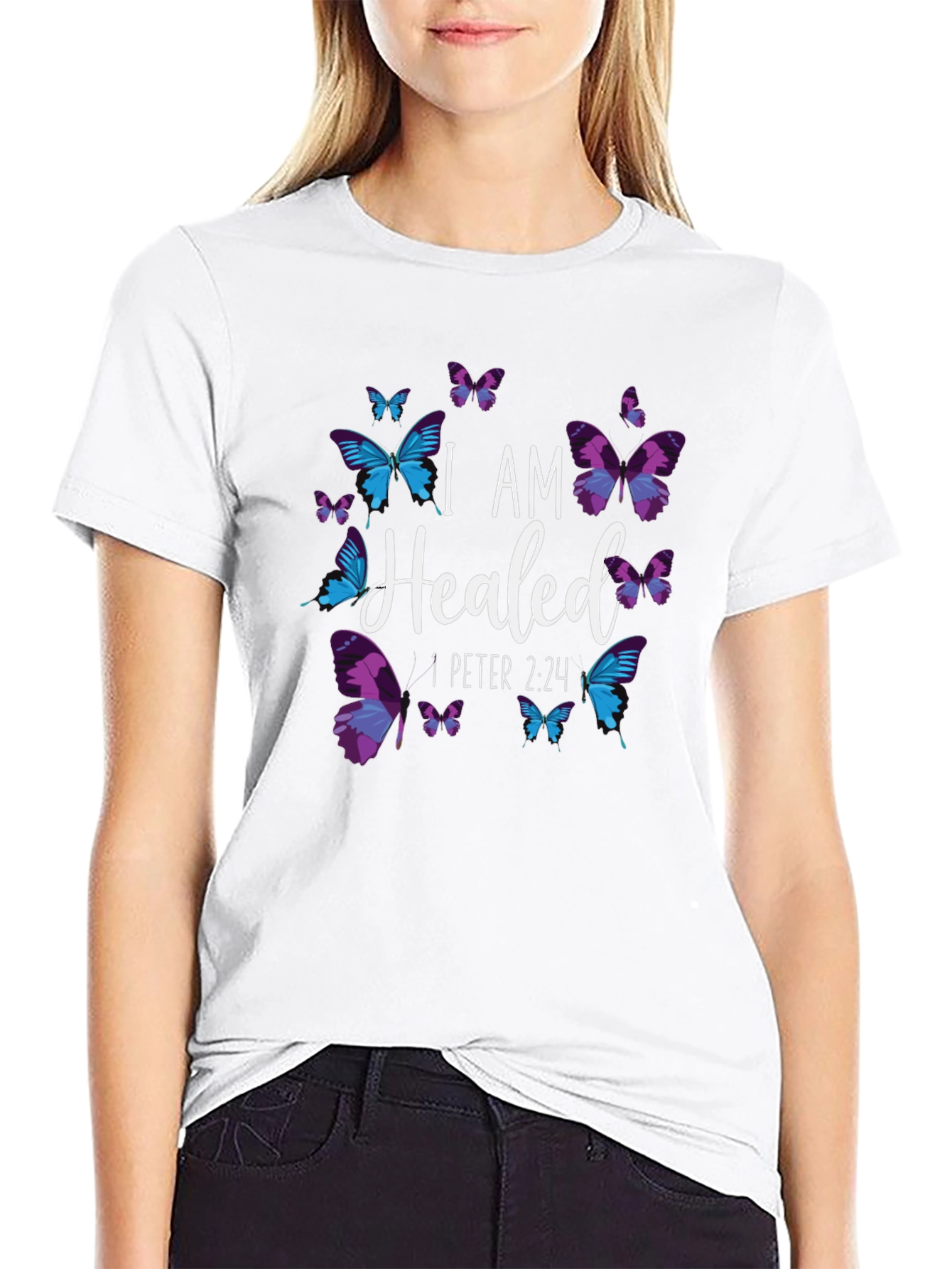 I AM Healed T-Shirt - Christian Butterfly Design