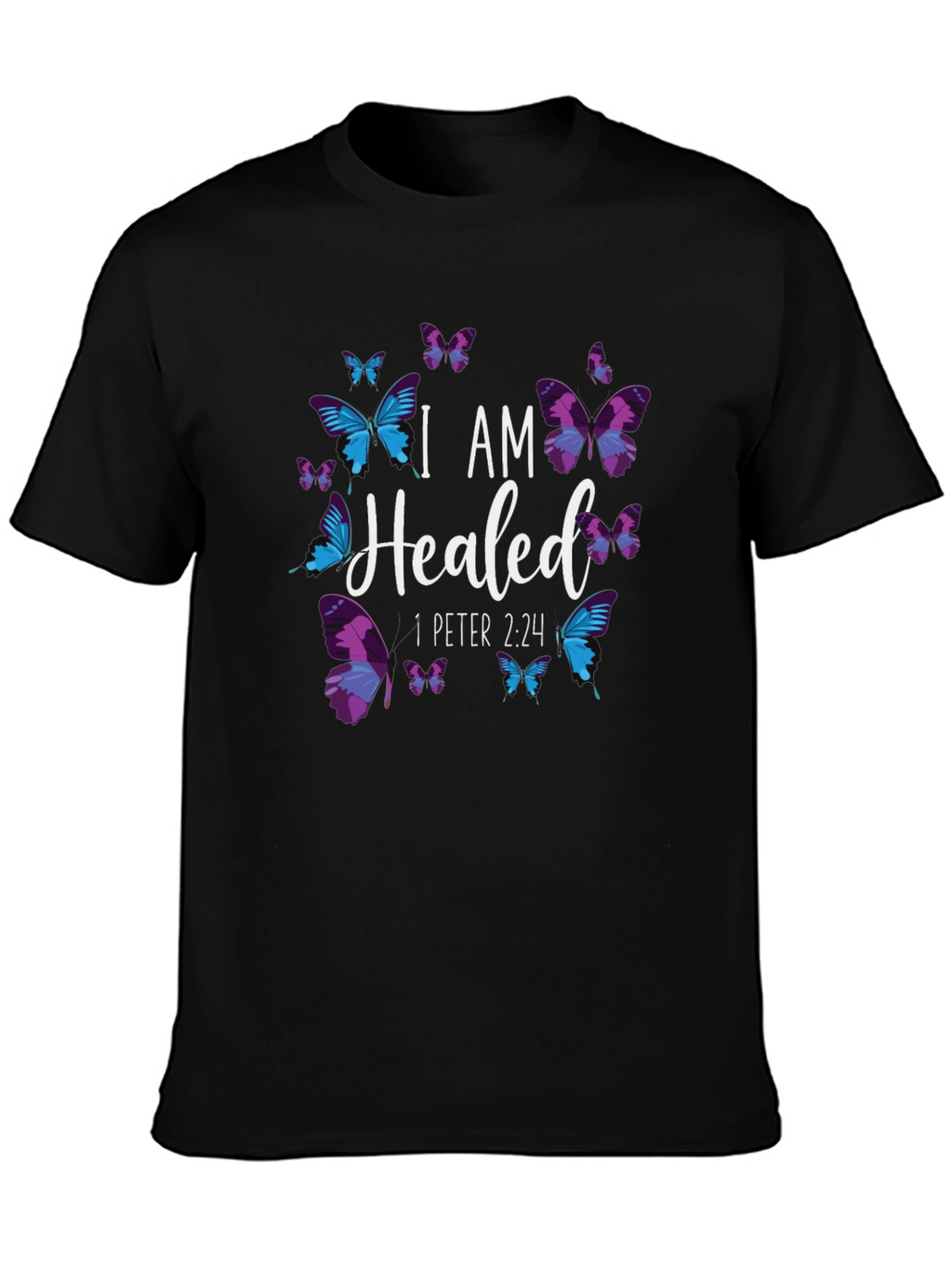 I AM Healed T-Shirt - Christian Butterfly Design